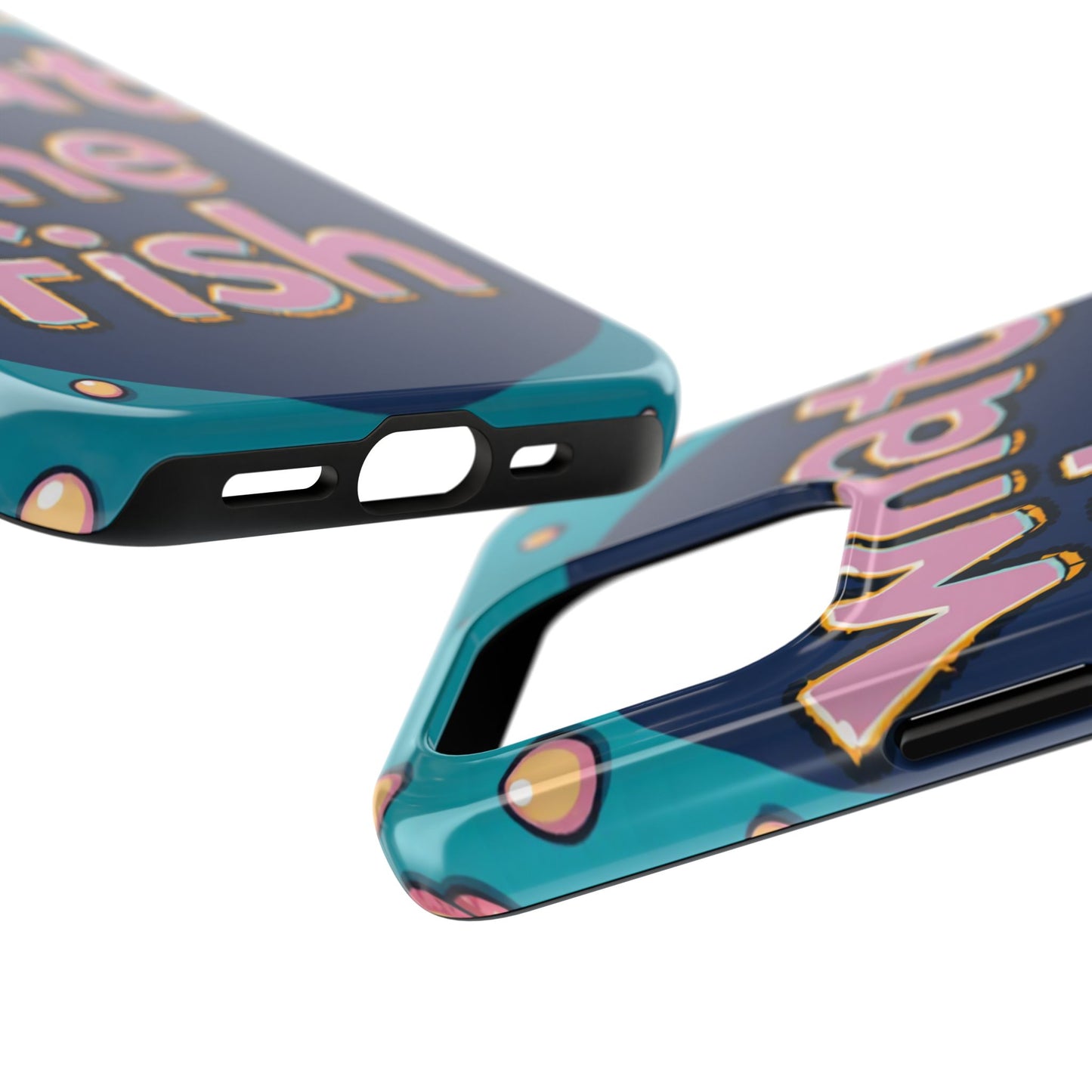 Playful Tough Phone Case - "What the Fish" Design
