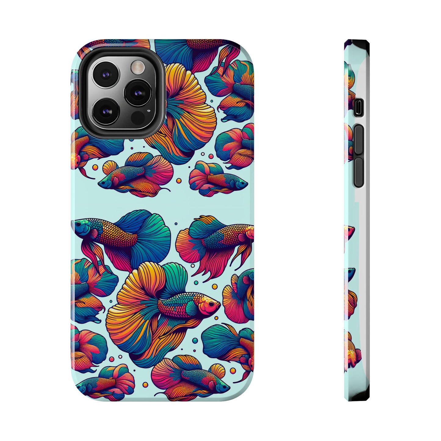 Colorful Fish Pattern Tough Phone Case - Aquatic Lovers - for iPhone