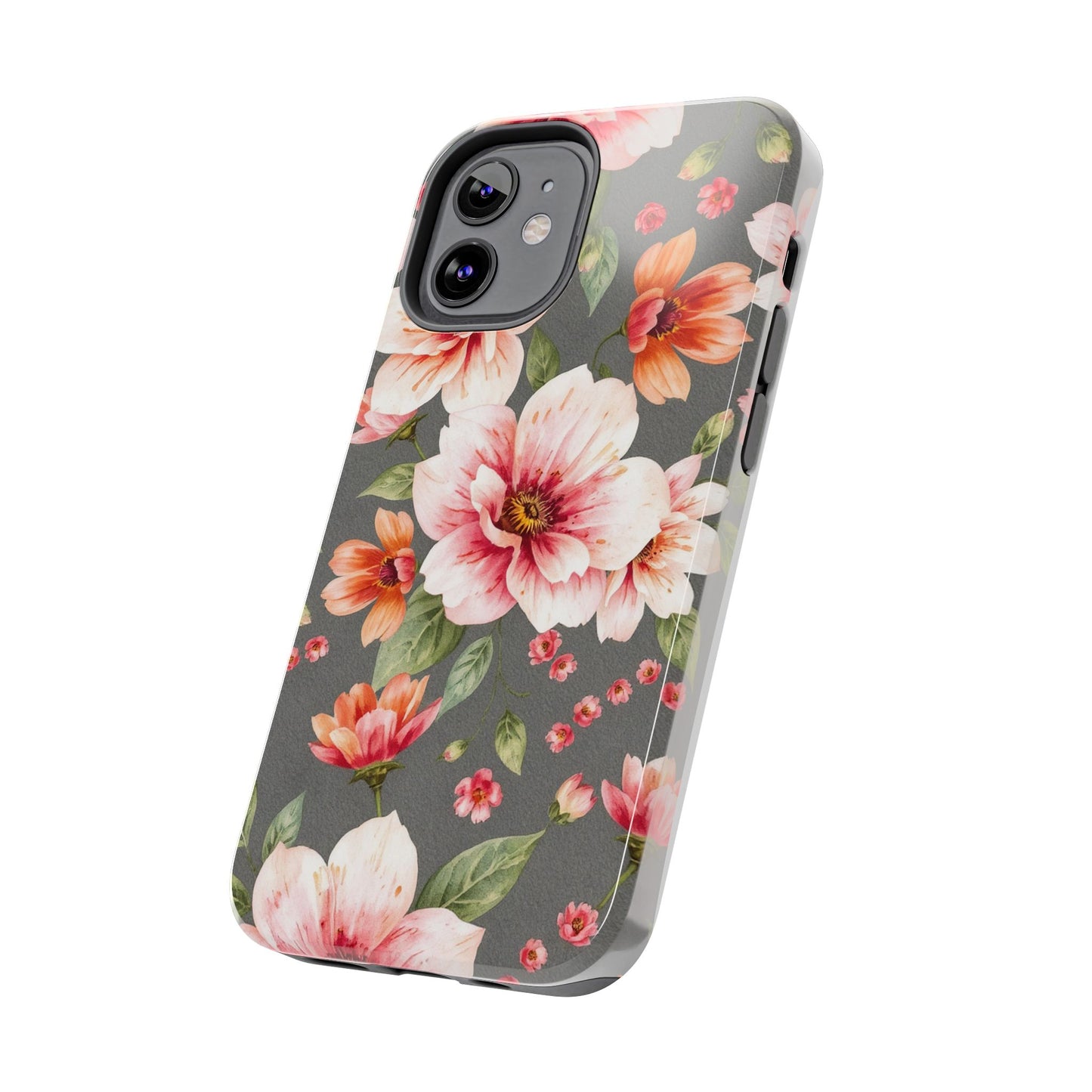 Floral Pink Tough Phone Case - Stylish & Durable Floral Design - for iPhone