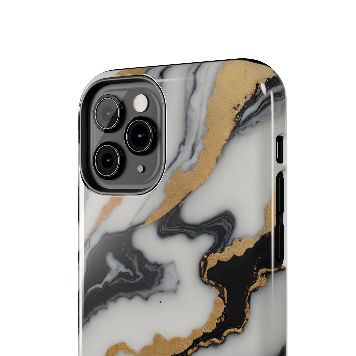 Elegant Gold Marble Tough Phone Case - Stylish Protection for Your iPhone