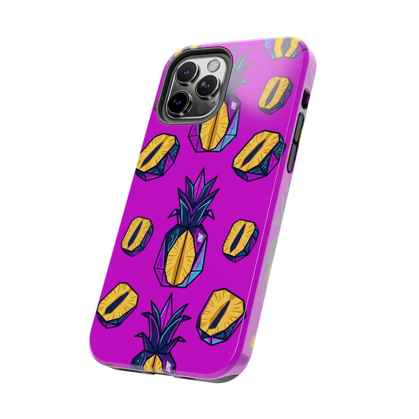 Cyberpunk Origami Pineapple iPhone Case