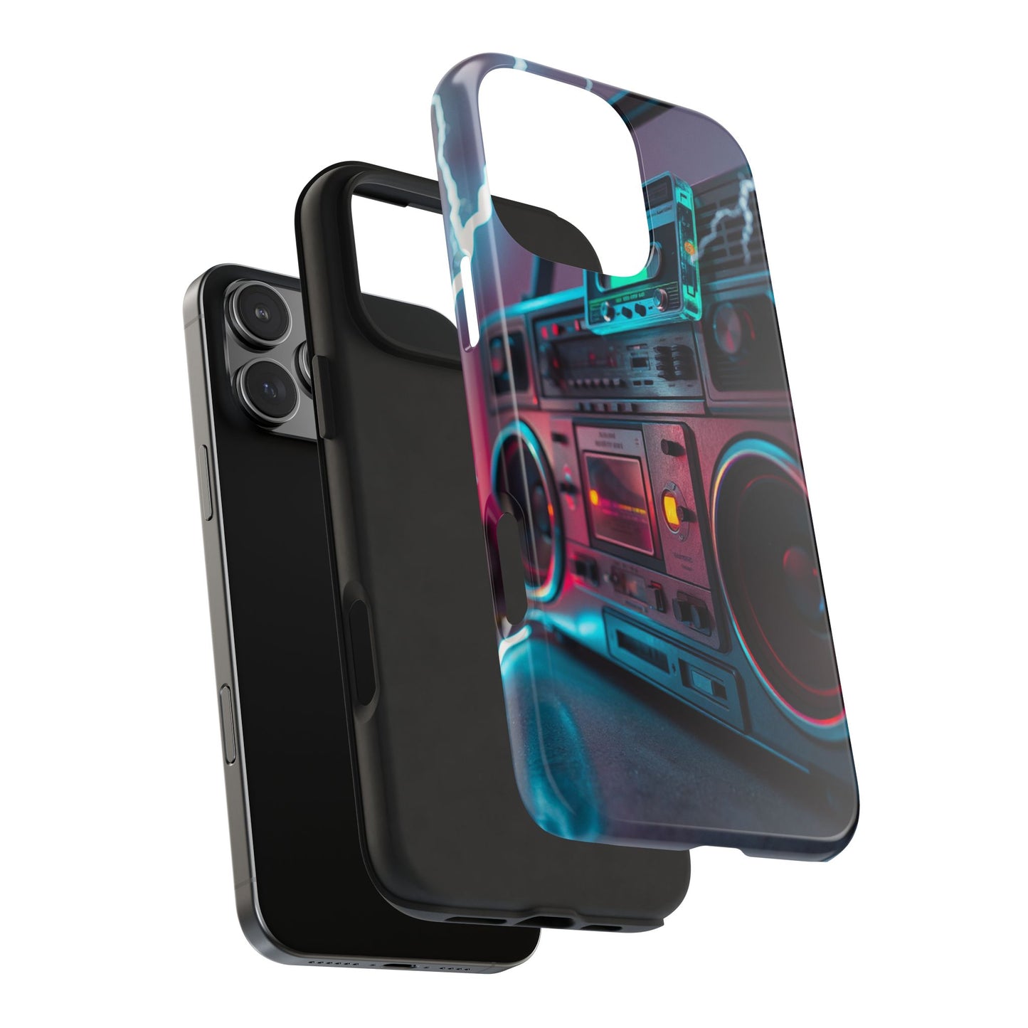 Retro Boombox Tough Phone Case – Vibrant Protection for Music Lovers