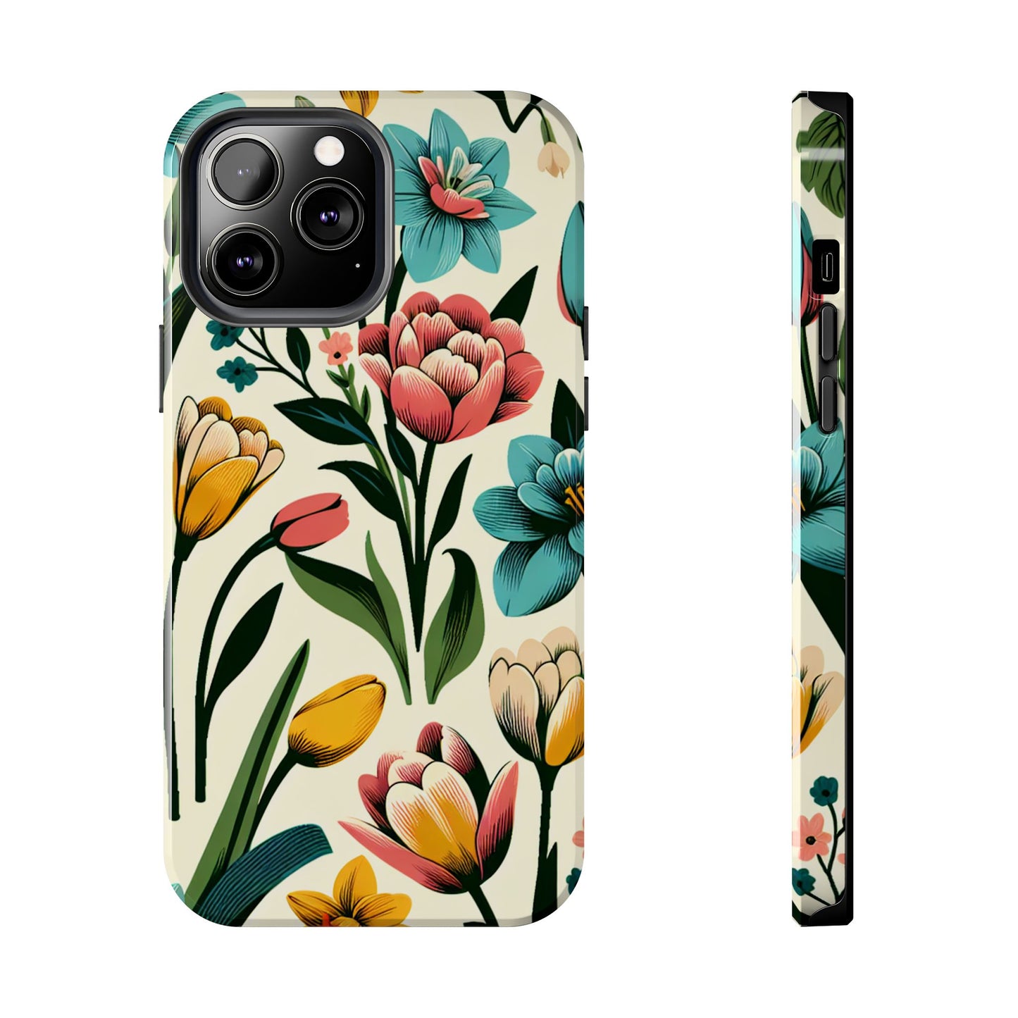 Floral Tough Phone Case - Vibrant Flower Design for Stylish Protection - for iPhone