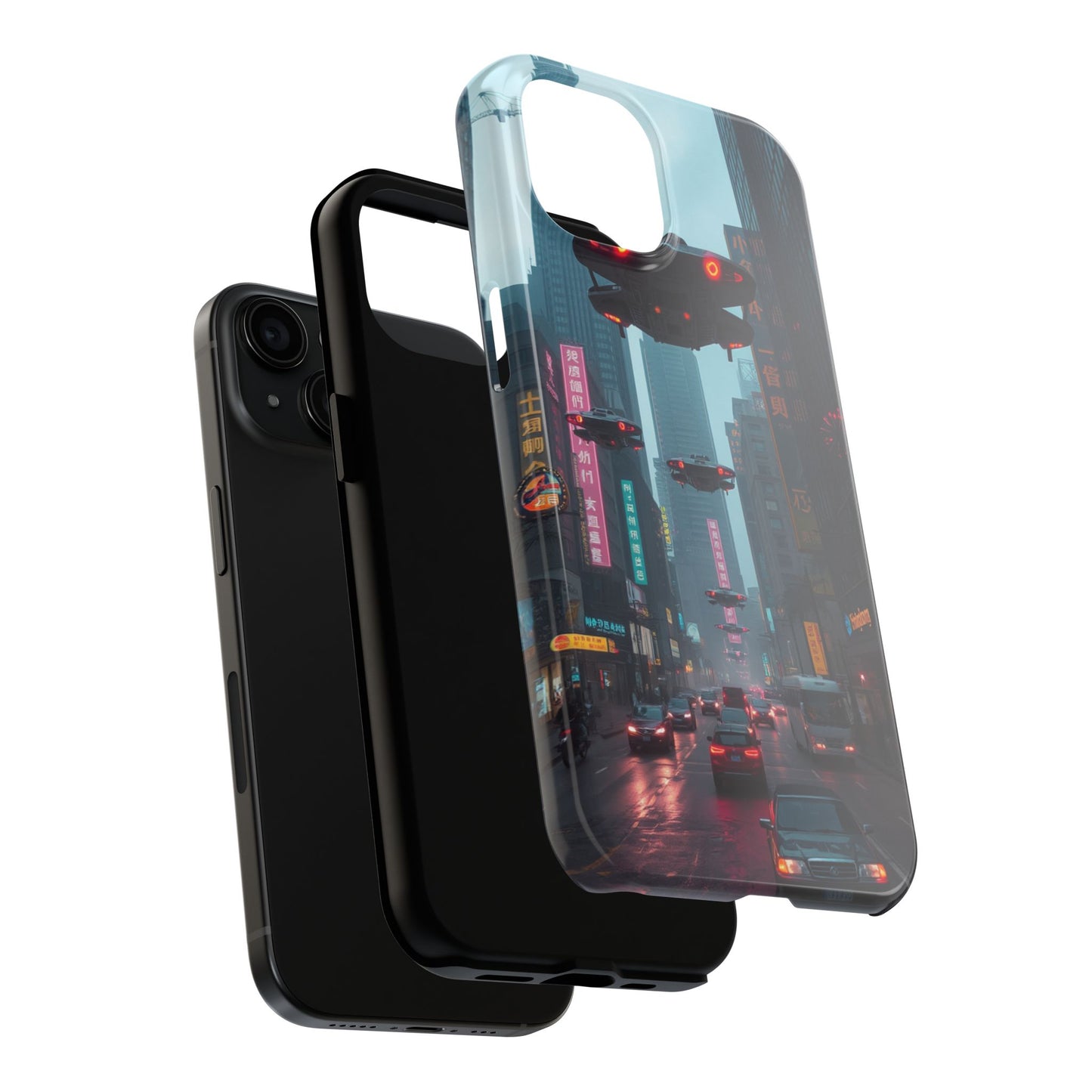 Futuristic City Tough Phone Case - Sci-Fi Design for Urban Explorers