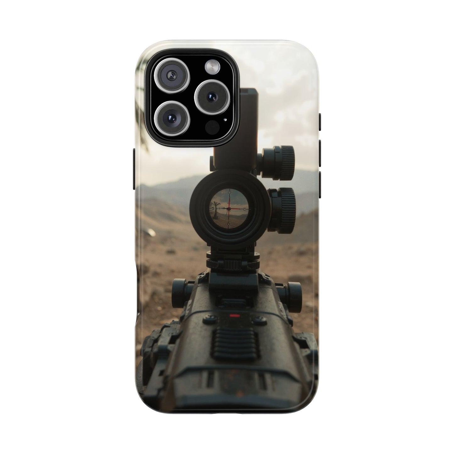 Tough Phone Case with Sniper Scope Design - Durable & Stylish Protection for Outdoors Enthusiasts