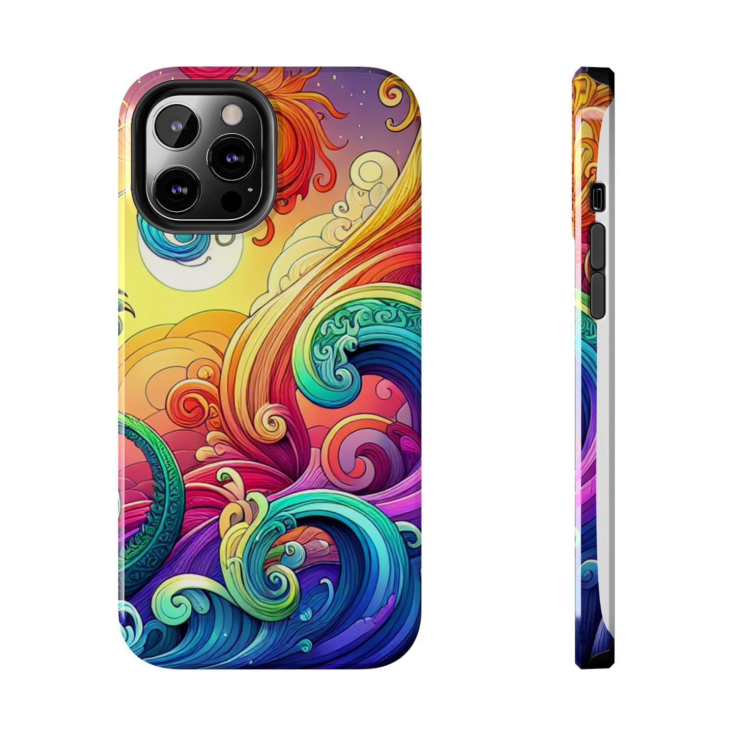 Fantasy Ocean Waves Tough Phone Case - Colorful Protective Cover - for iPhone