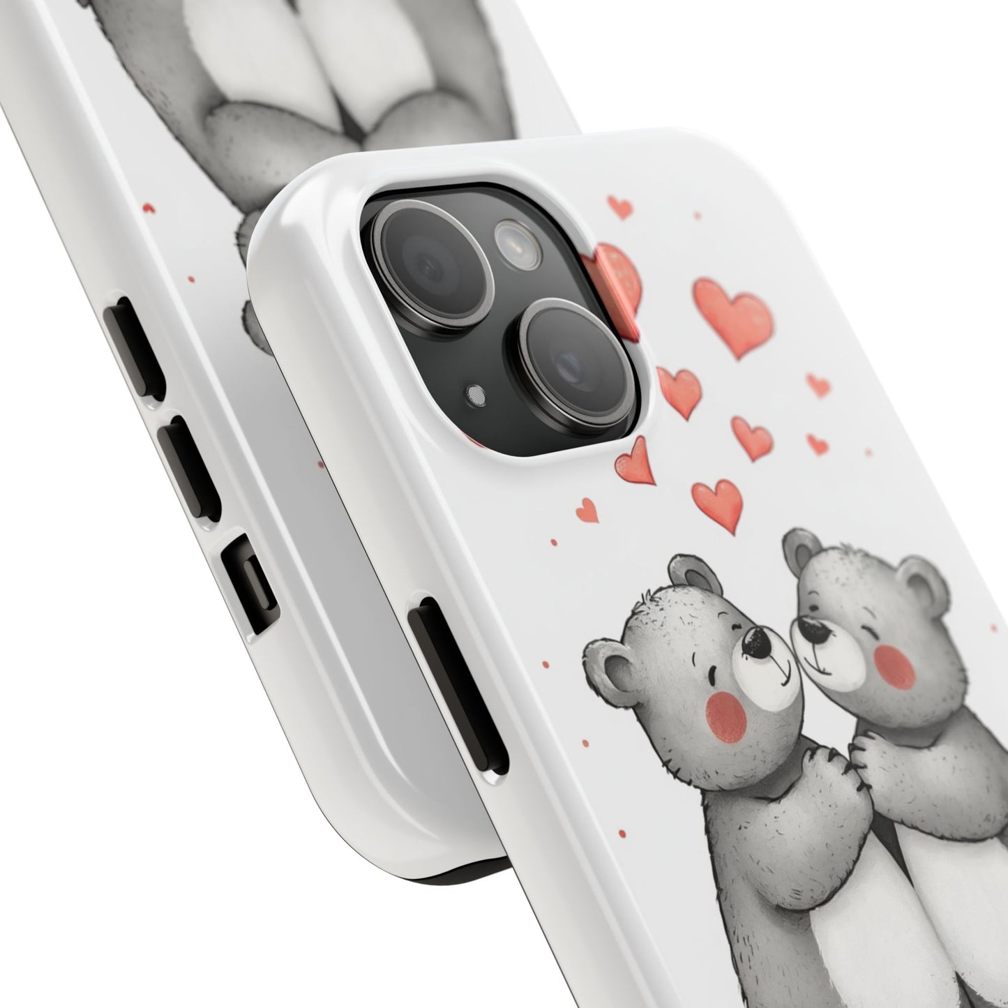Cute Bear Love Tough Phone Case - Perfect for Valentine's Day & Couples