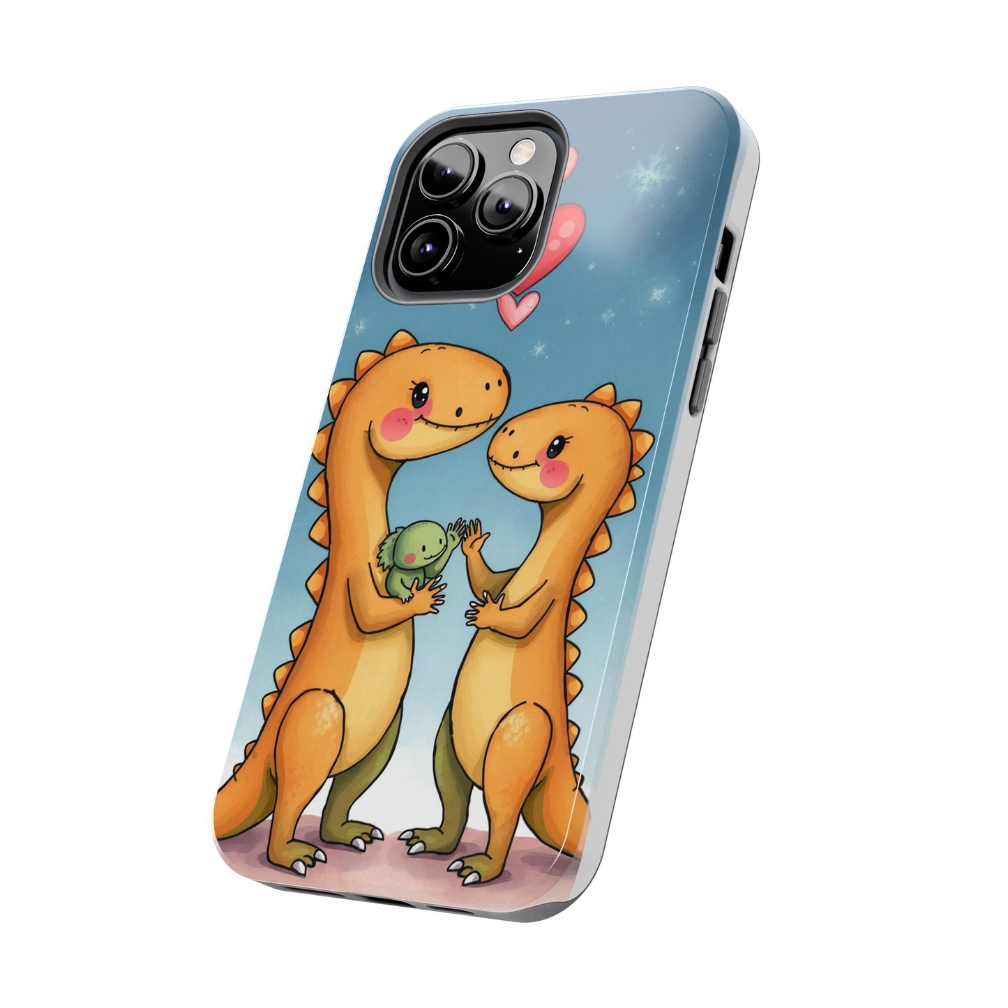 Dino Love Tough Phone Case - Cute & Durable Design for Kids & Parents