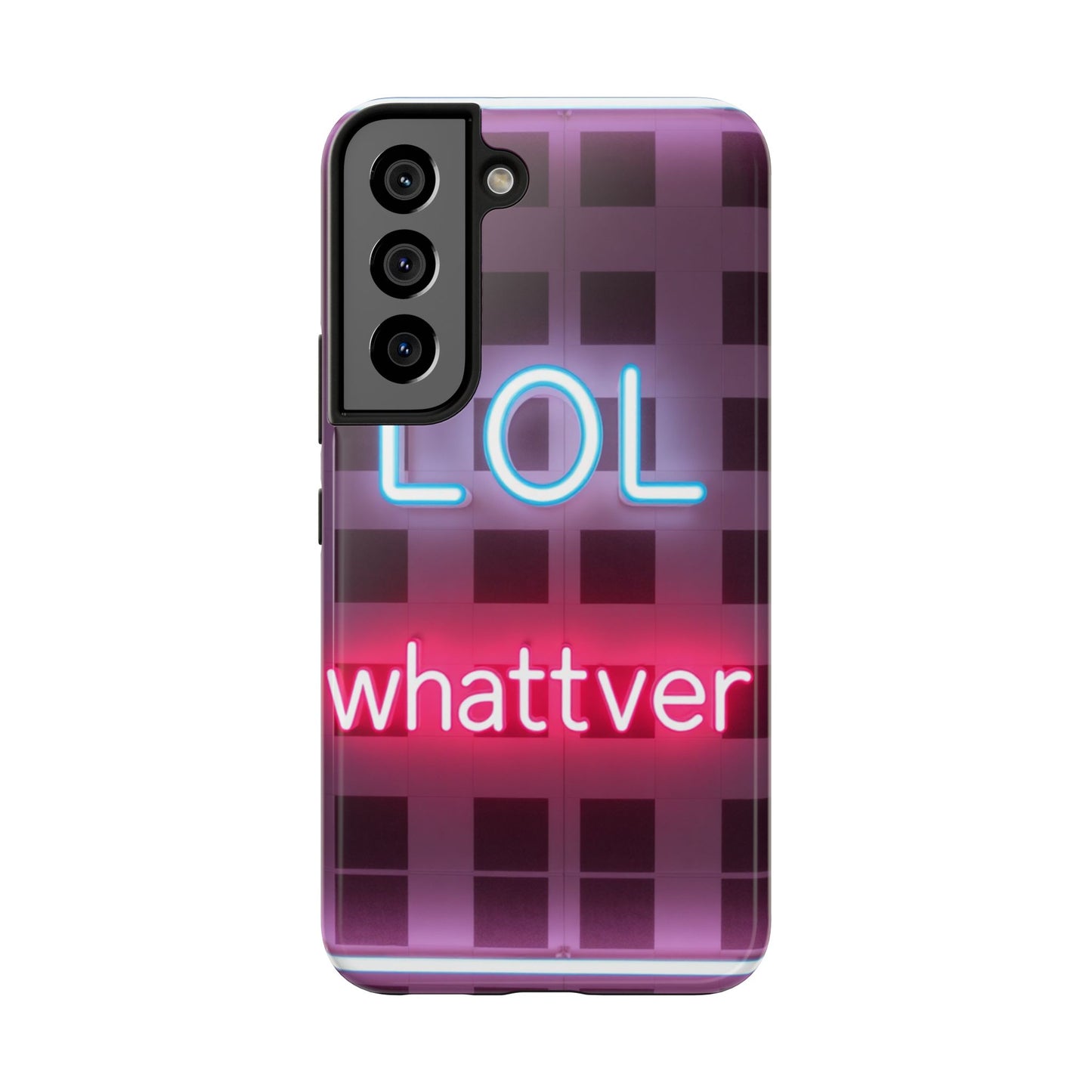 Neon Vibe Tough Phone Case - 'LOL Whatevr' Design for Trendsetters