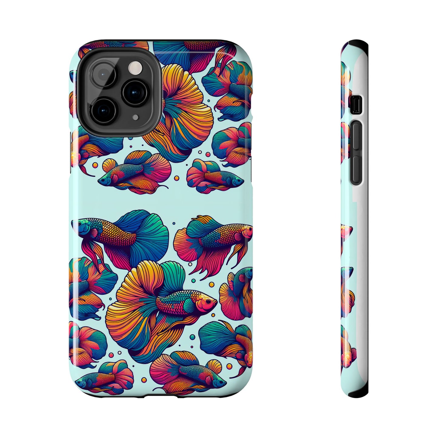 Colorful Fish Pattern Tough Phone Case - Aquatic Lovers - for iPhone