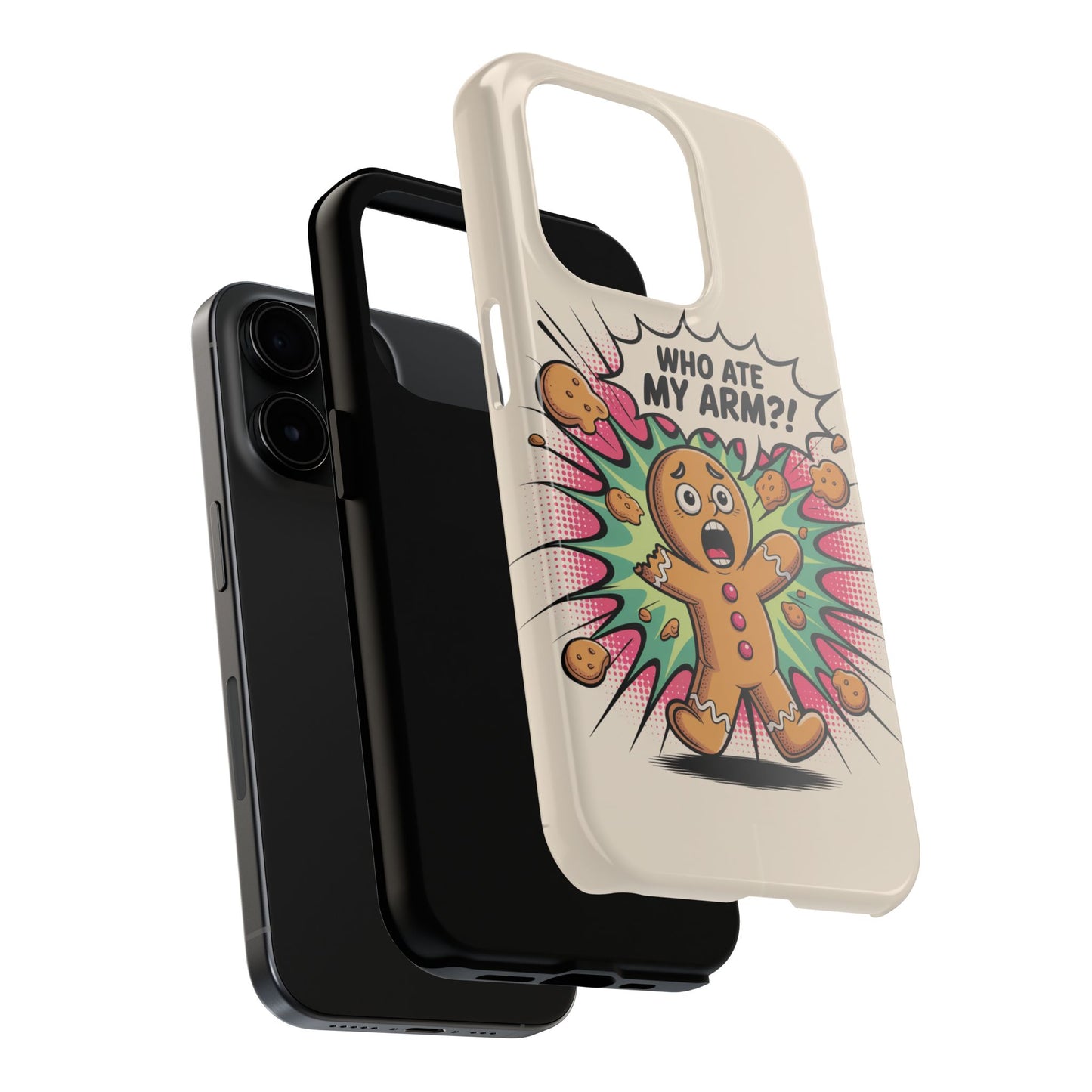 Funny Gingerbread Man Phone Case - Who Ate My Arm? Tough Protection