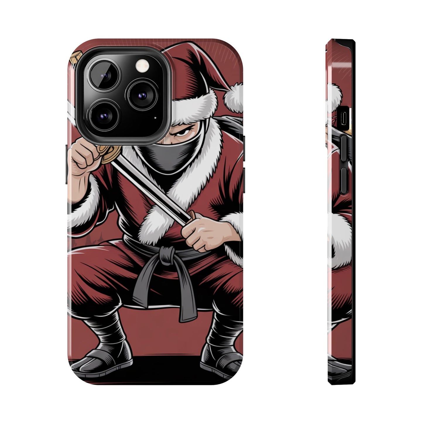Ninja Santa Tough Phone Case | Durable Holiday Phone Cover for iPhone
