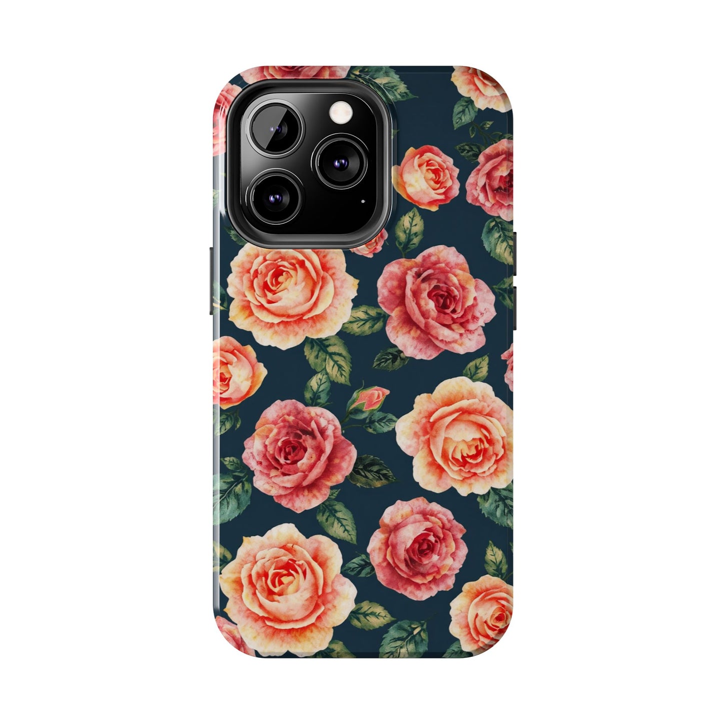 Floral Tough Phone Cases - Durable & Stylish New Age Rose Design - for iPhone