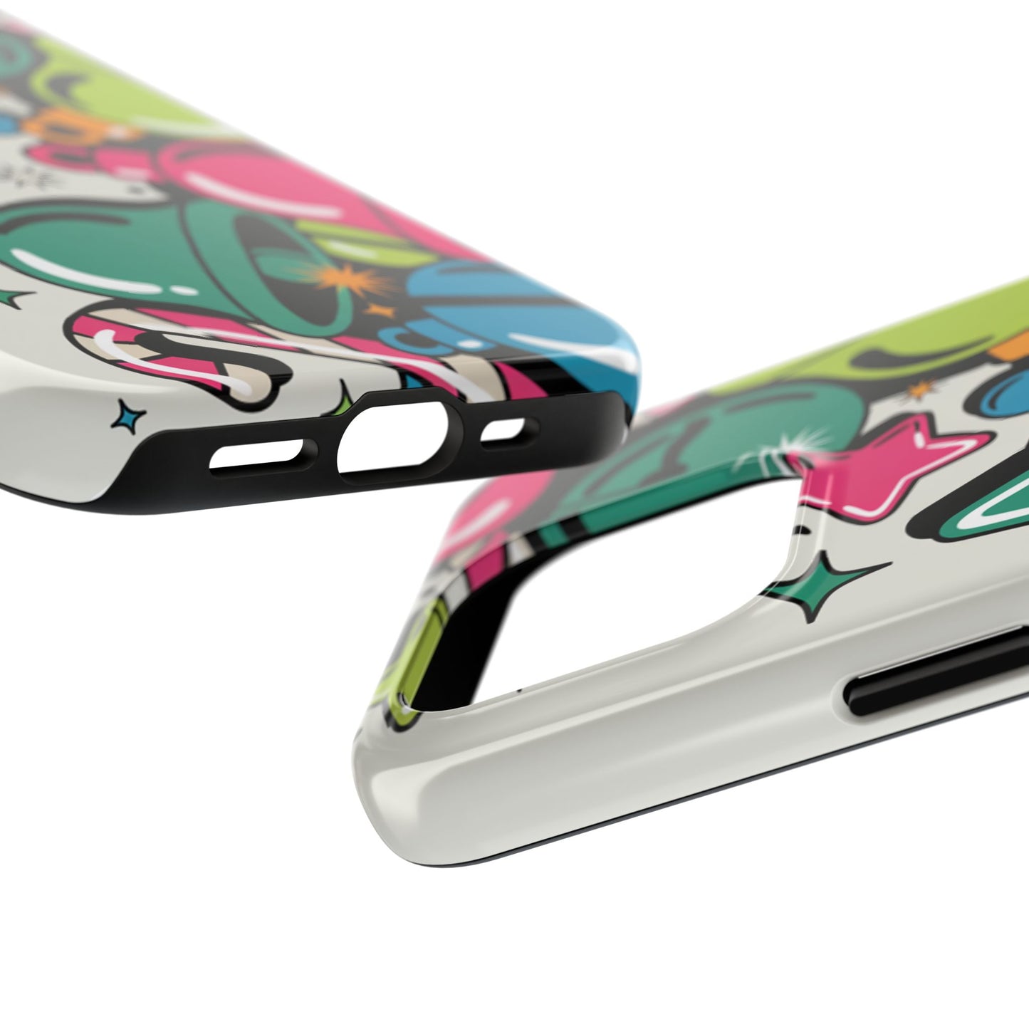 Retro 90's Colorful Bell Pattern Tough Phone Case for iPhones