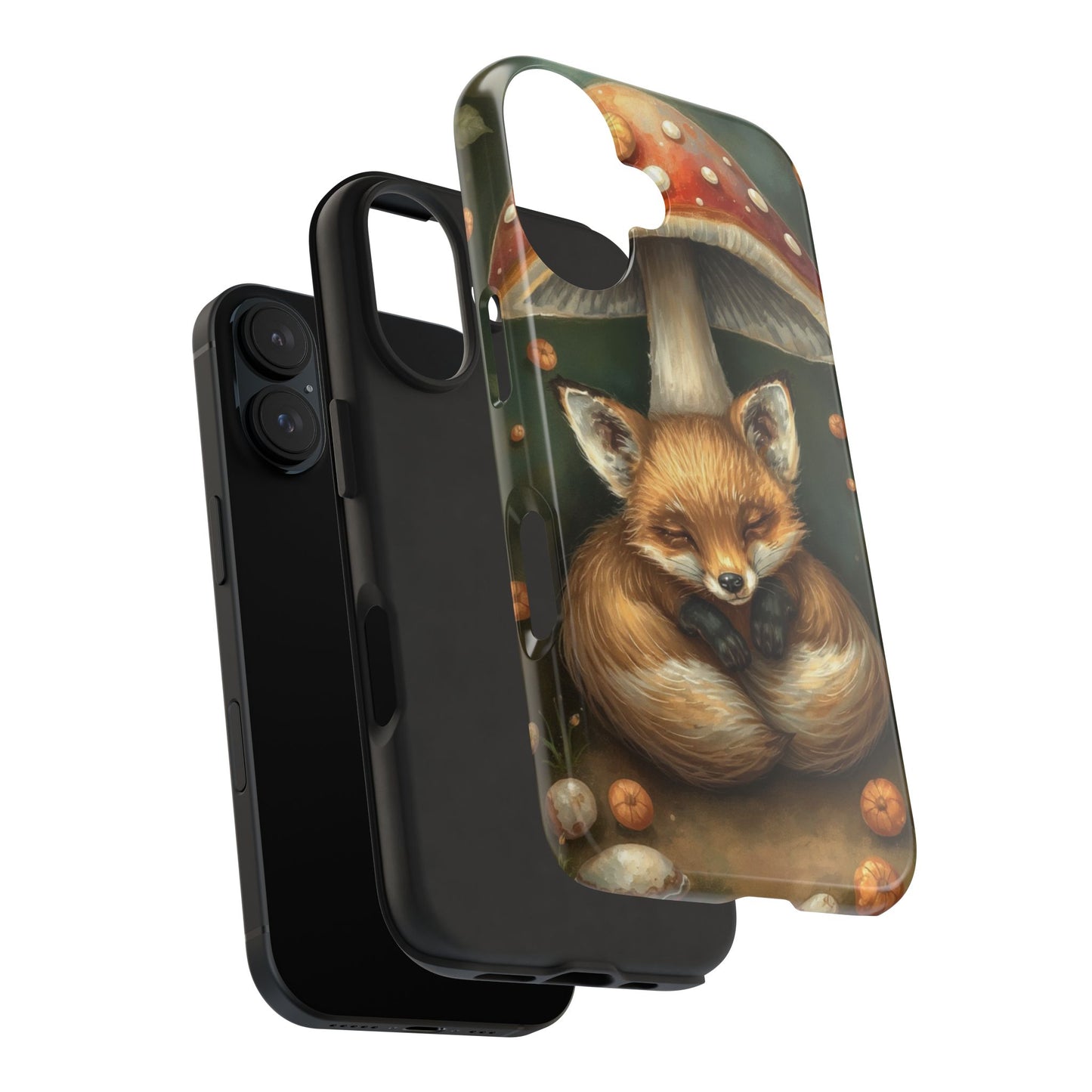 Cute Fox & Mushroom Phone Case - Tough Protective Cover