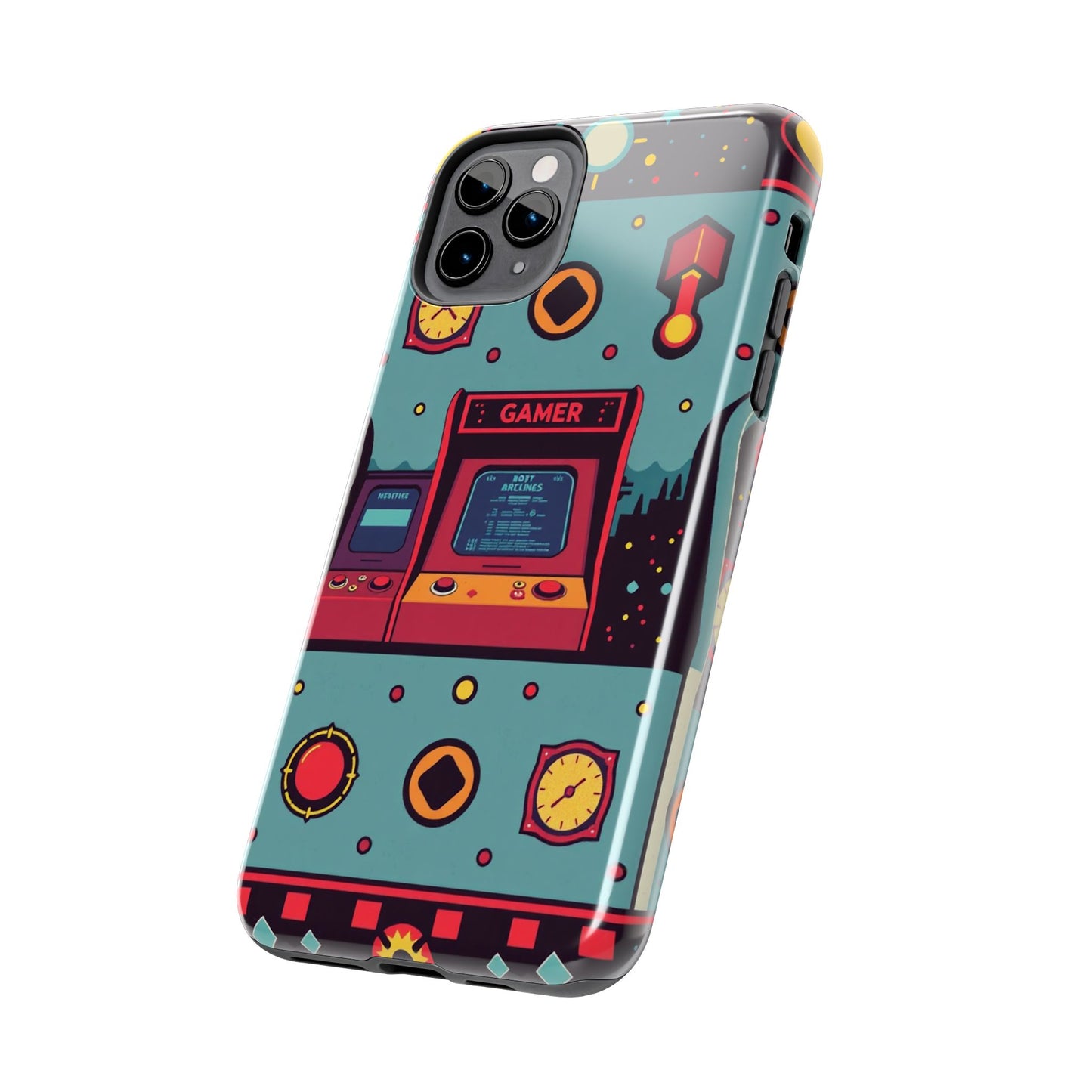 Retro Gamer Tough Phone Case - Vibrant Arcade Design for Gaming Enthusiasts - for iPhone