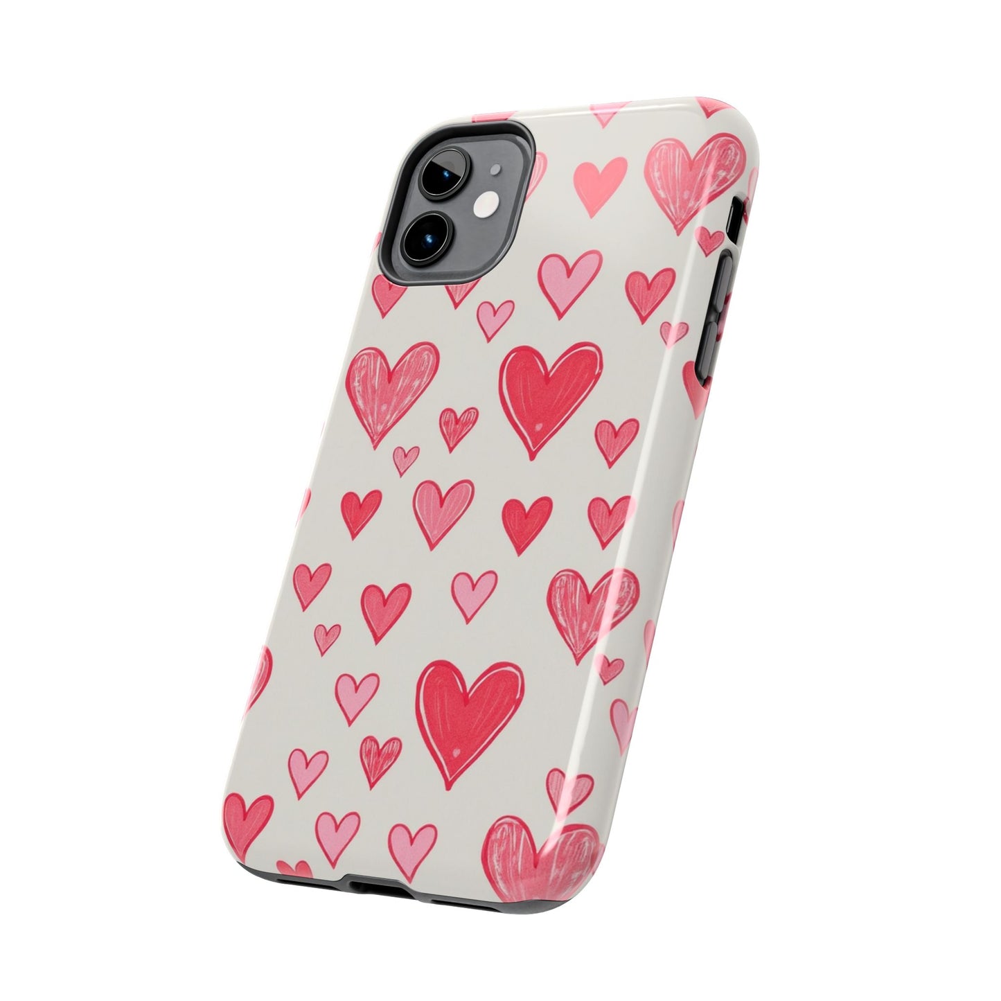 Heart Pattern Tough Phone Case - Cute and Stylish Protection