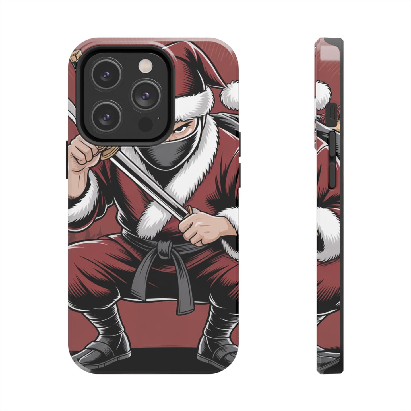 Ninja Santa Tough Phone Case | Durable Holiday Phone Cover for iPhone