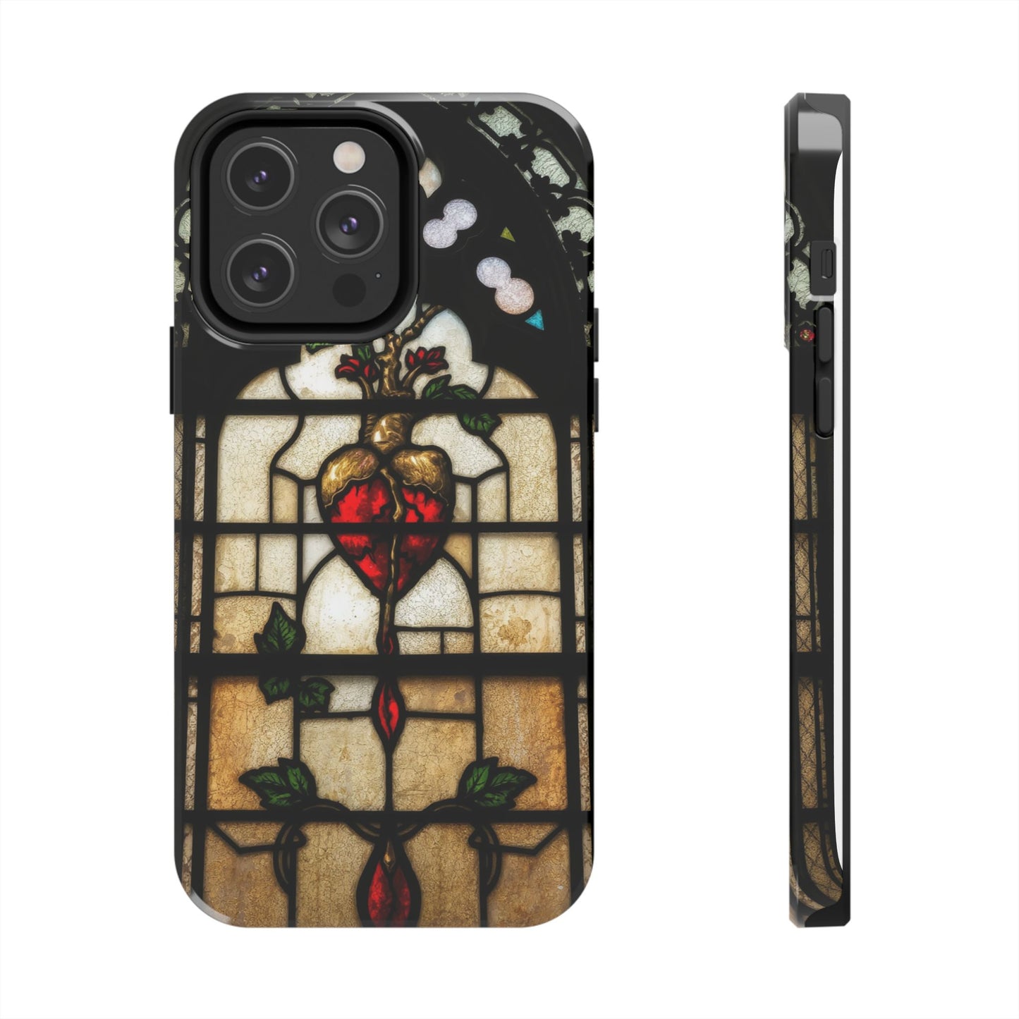 Stained Glass Heart Tough Phone Case - Unique Design for Protection & Style