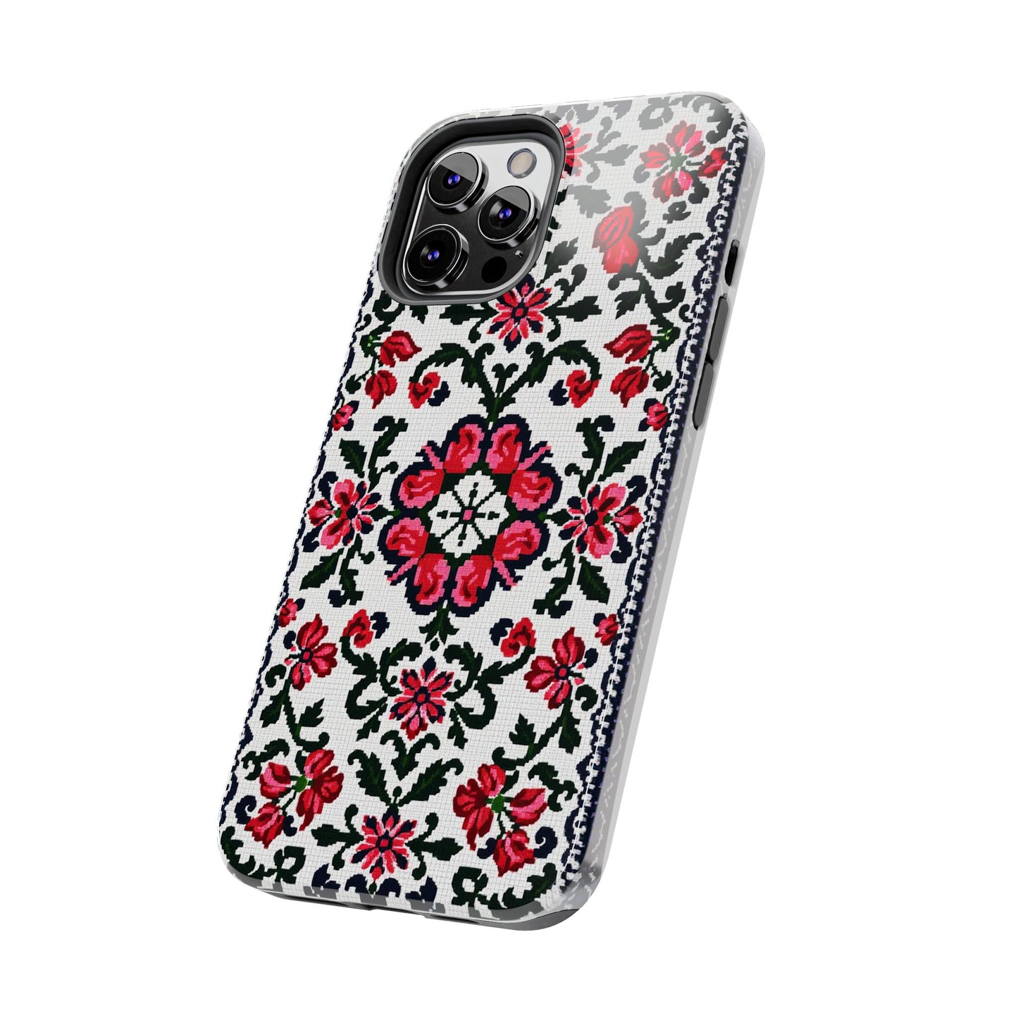 Traditional Knit Floral Design | Tough Phone Case - Durable Protection for iPhone