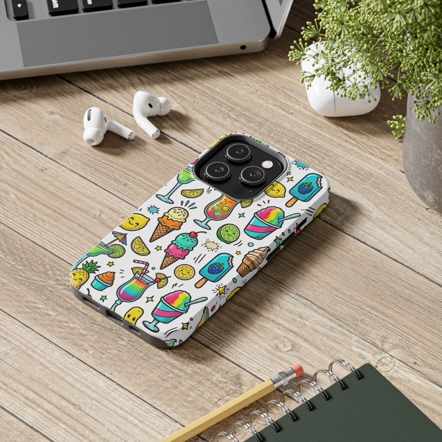 Tough Phone Case — Summer Ice Cream & Cocktails Pattern