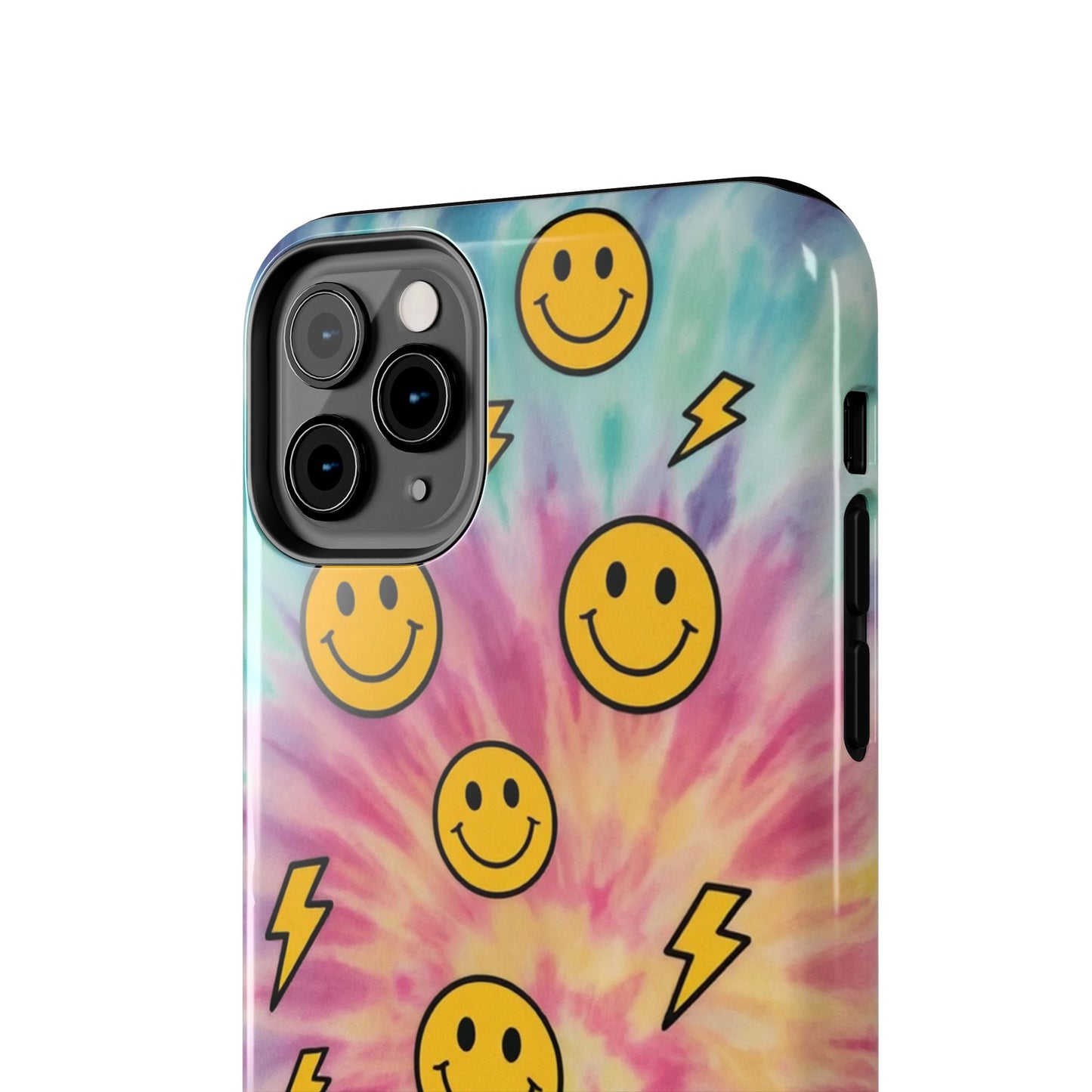 Colorful Smiley Lightning Tough Phone Case - Fun & Durable