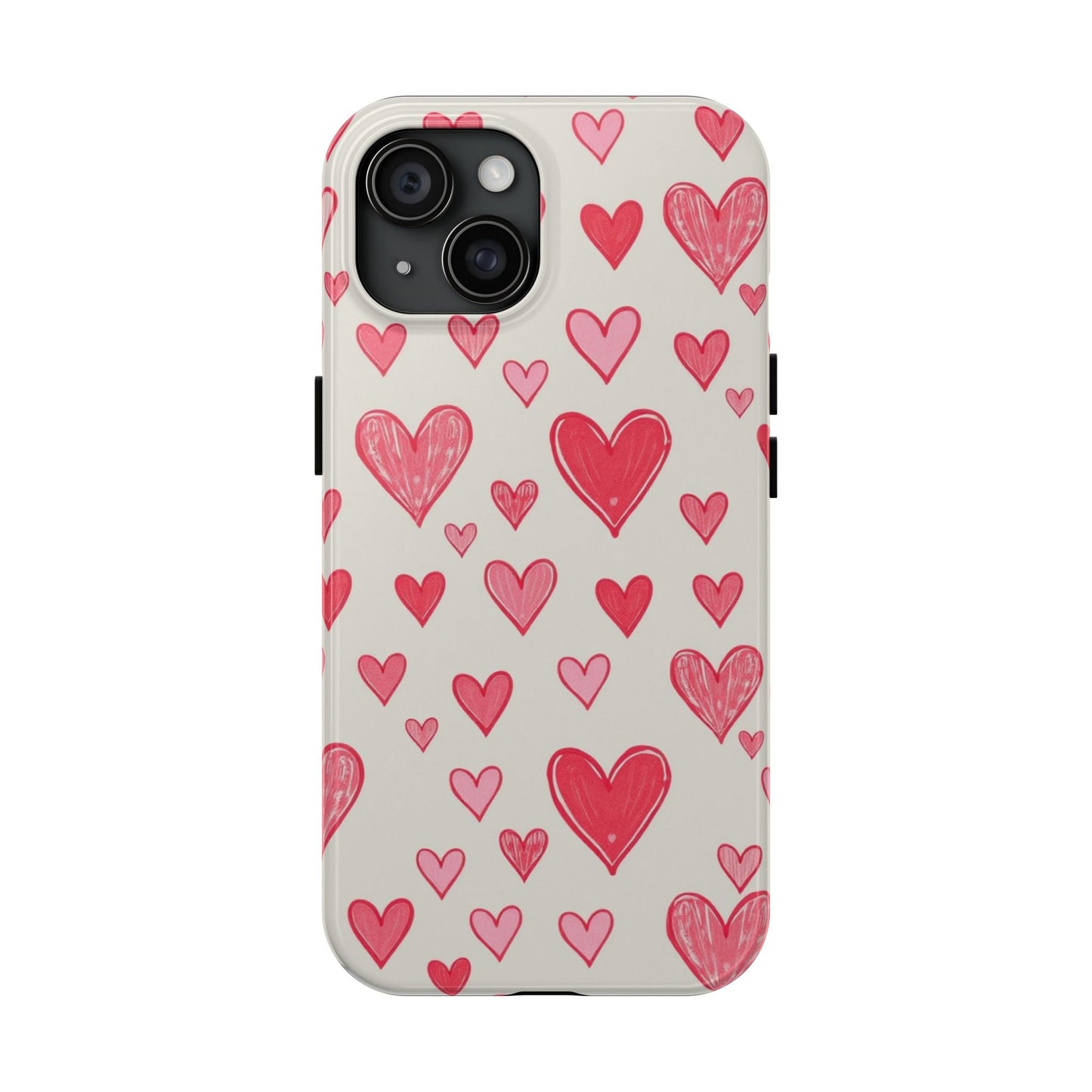 Heart Pattern Tough Phone Case - Cute and Stylish Protection