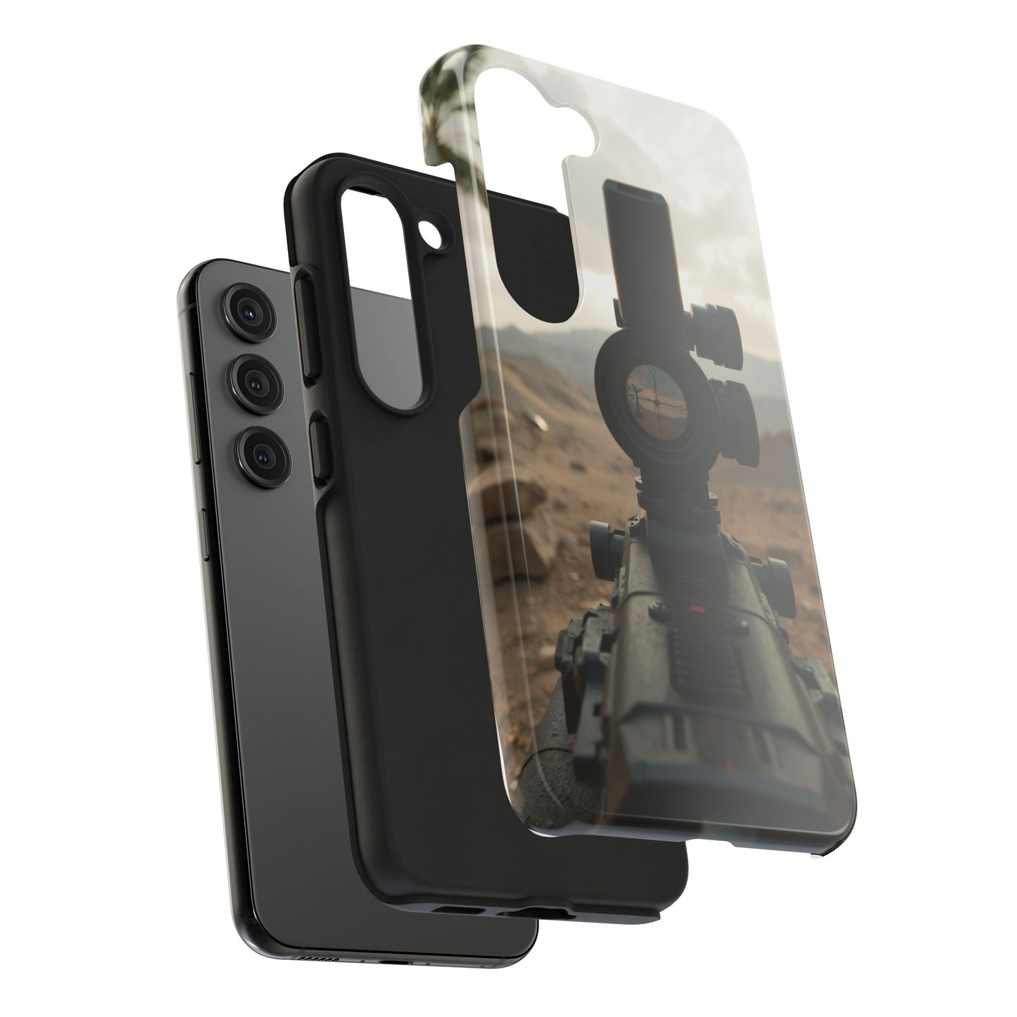 Tough Phone Case with Sniper Scope Design - Durable & Stylish Protection for Outdoors Enthusiasts