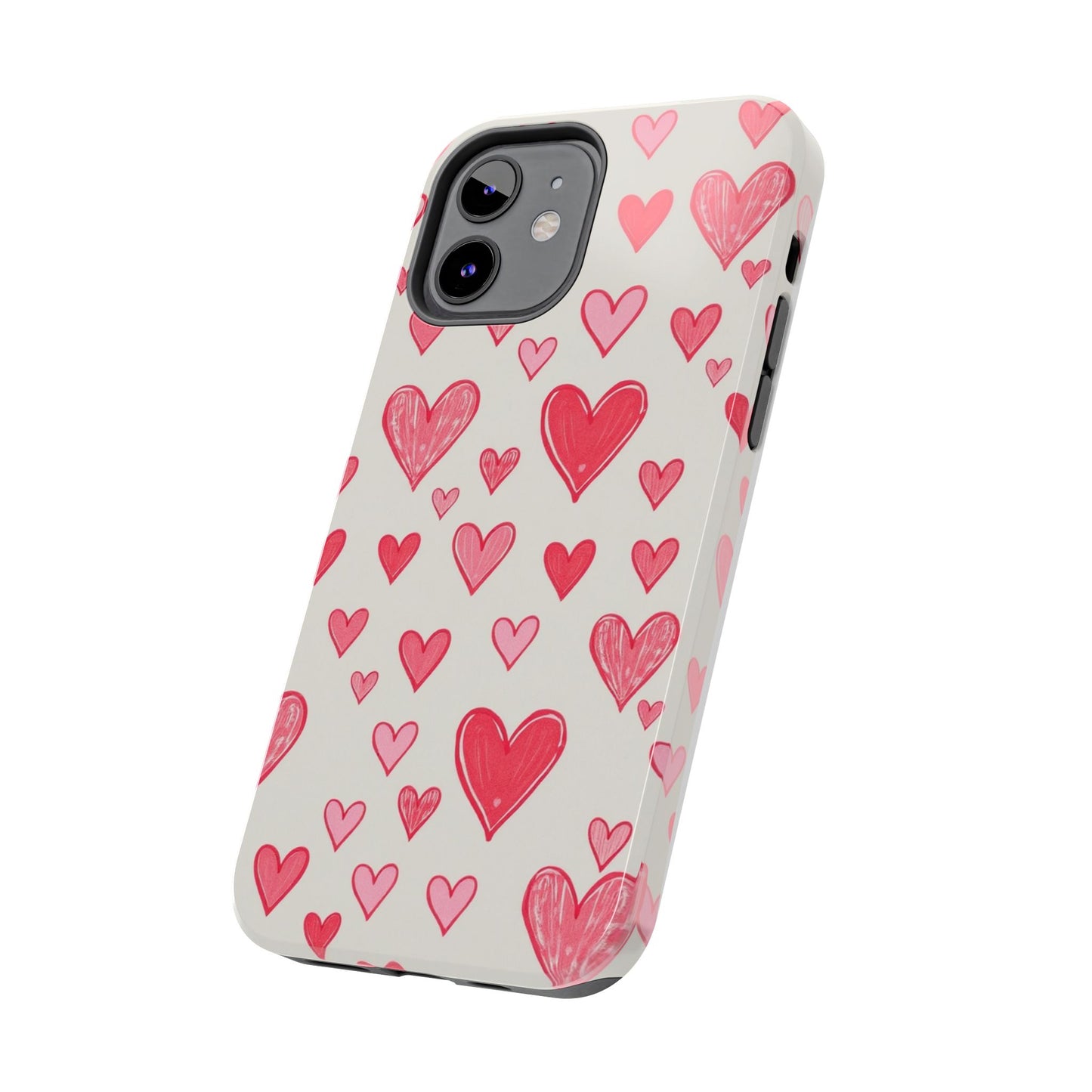 Heart Pattern Tough Phone Case - Cute and Stylish Protection