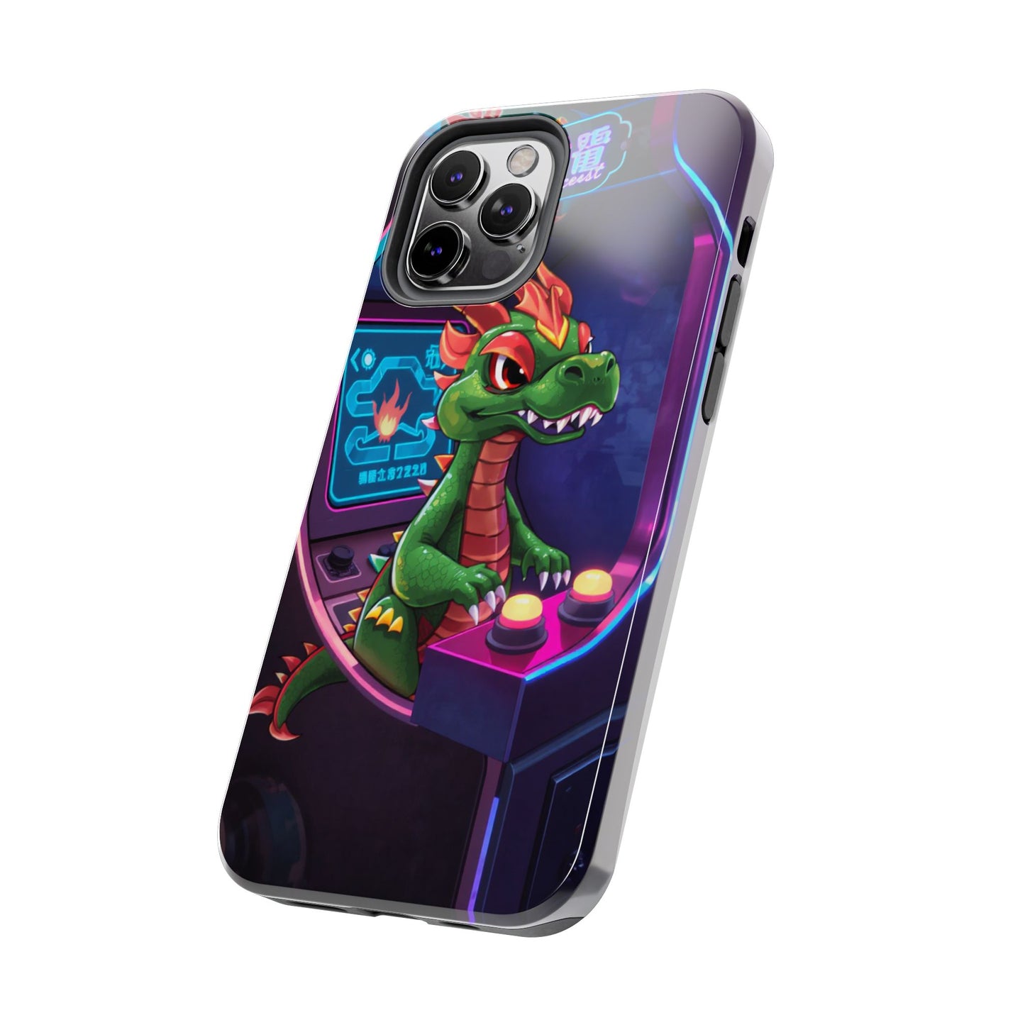 Retro Gamer Tough Phone Case with Dragon Design