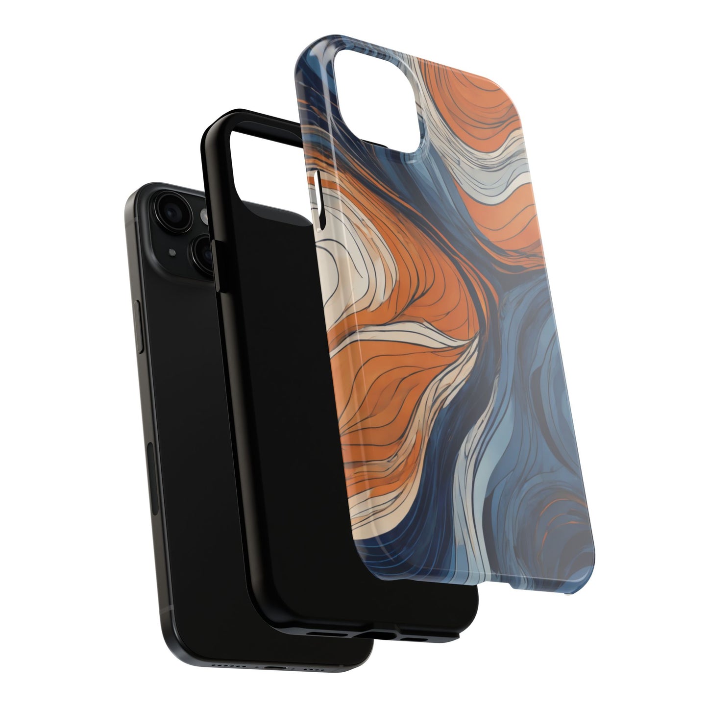 Artistic Tough Phone Case - Vibrant Abstract  Waves Design - for iPhone