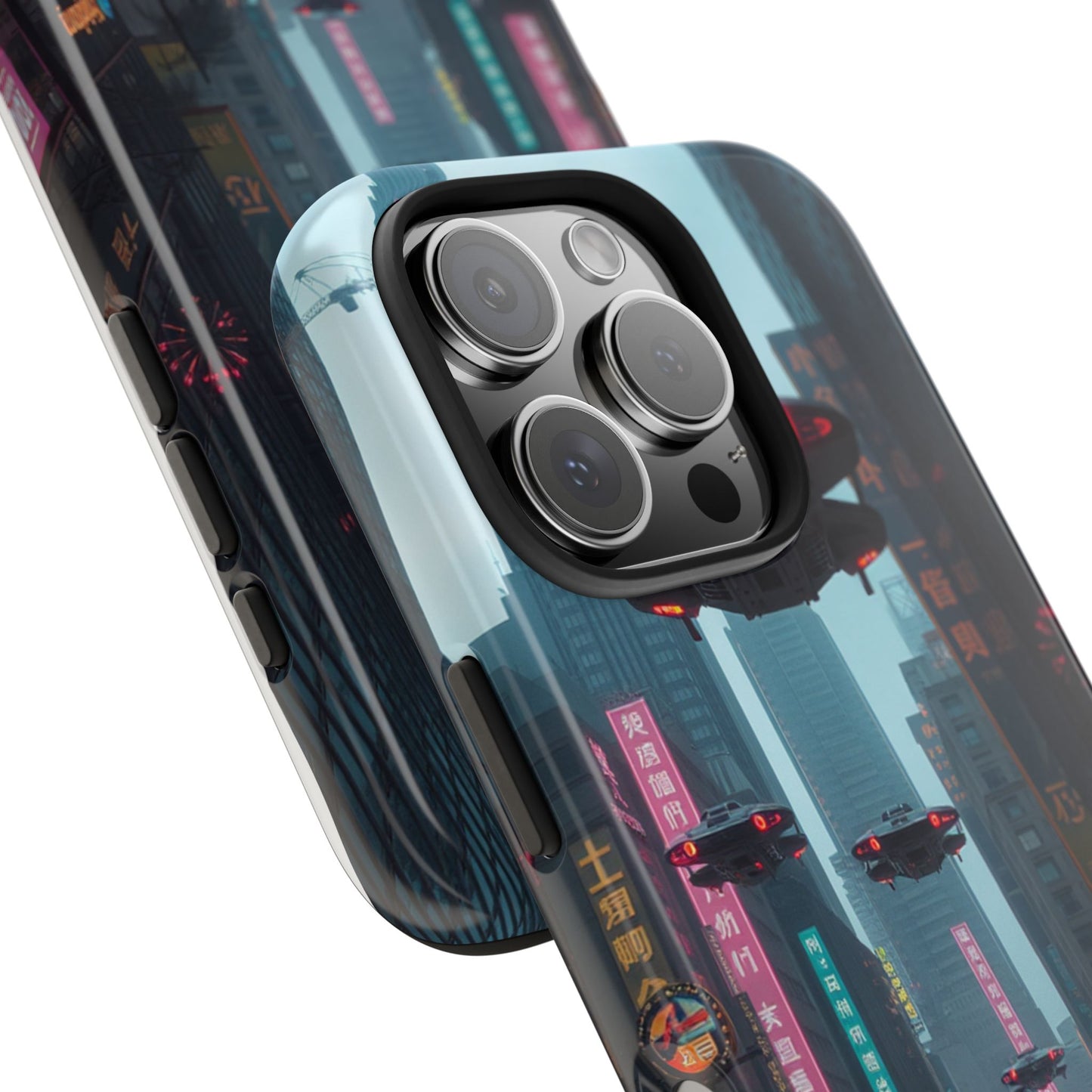 Futuristic City Tough Phone Case - Sci-Fi Design for Urban Explorers