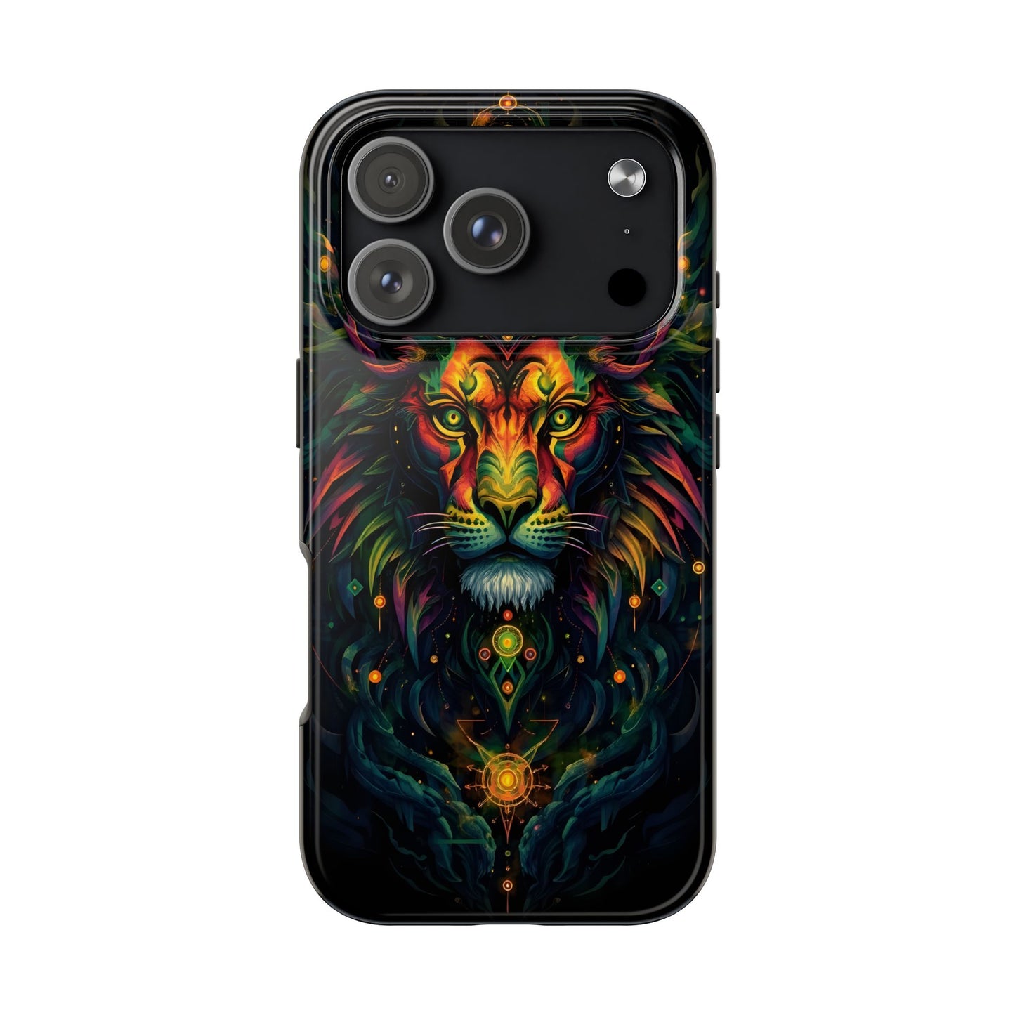 Vibrant Mystical Lion Art Tough Phone Case - Bold Protector for Animal Lovers - for iPhone