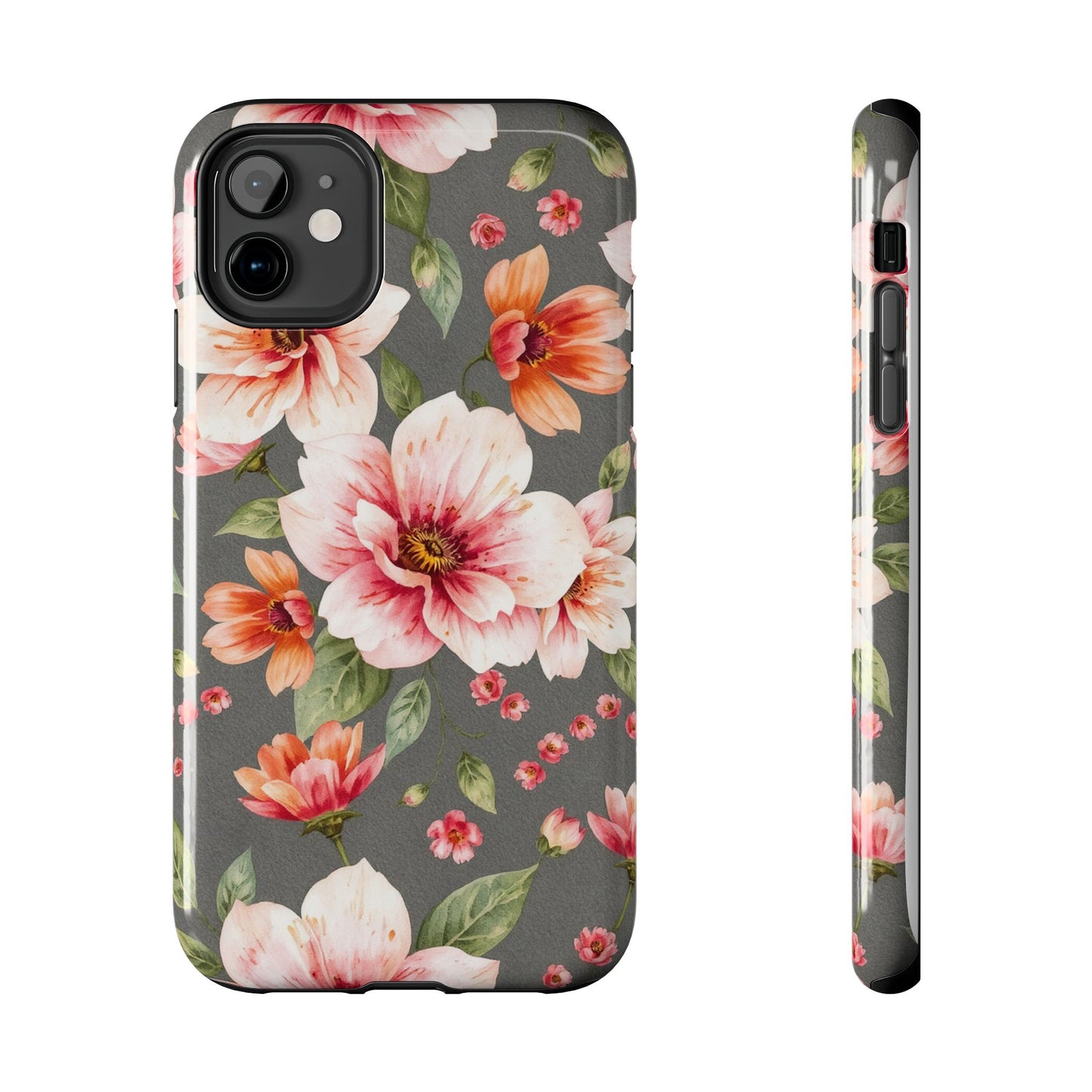 Floral Pink Tough Phone Case - Stylish & Durable Floral Design - for iPhone