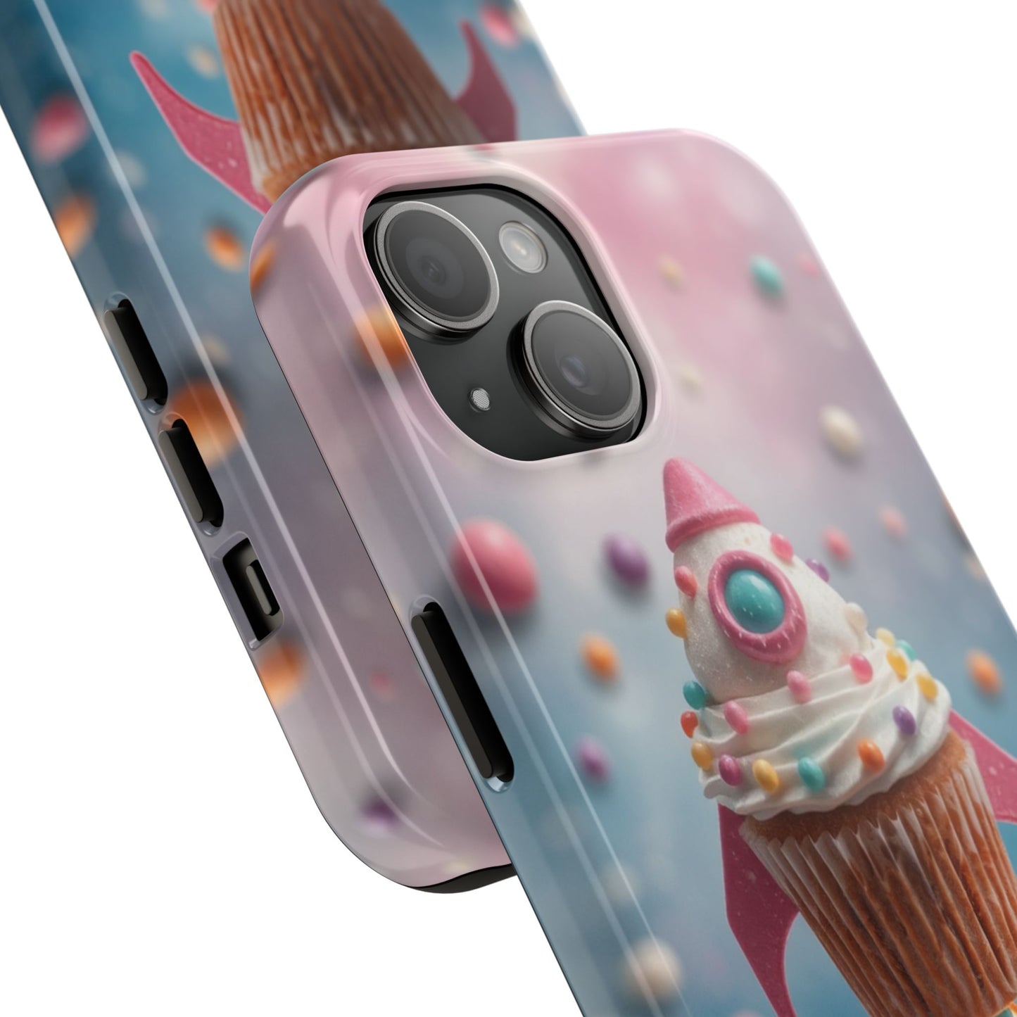 Whimsical Rocket Cupcake Phone Case - Fun Protective Case for Kids and Teens