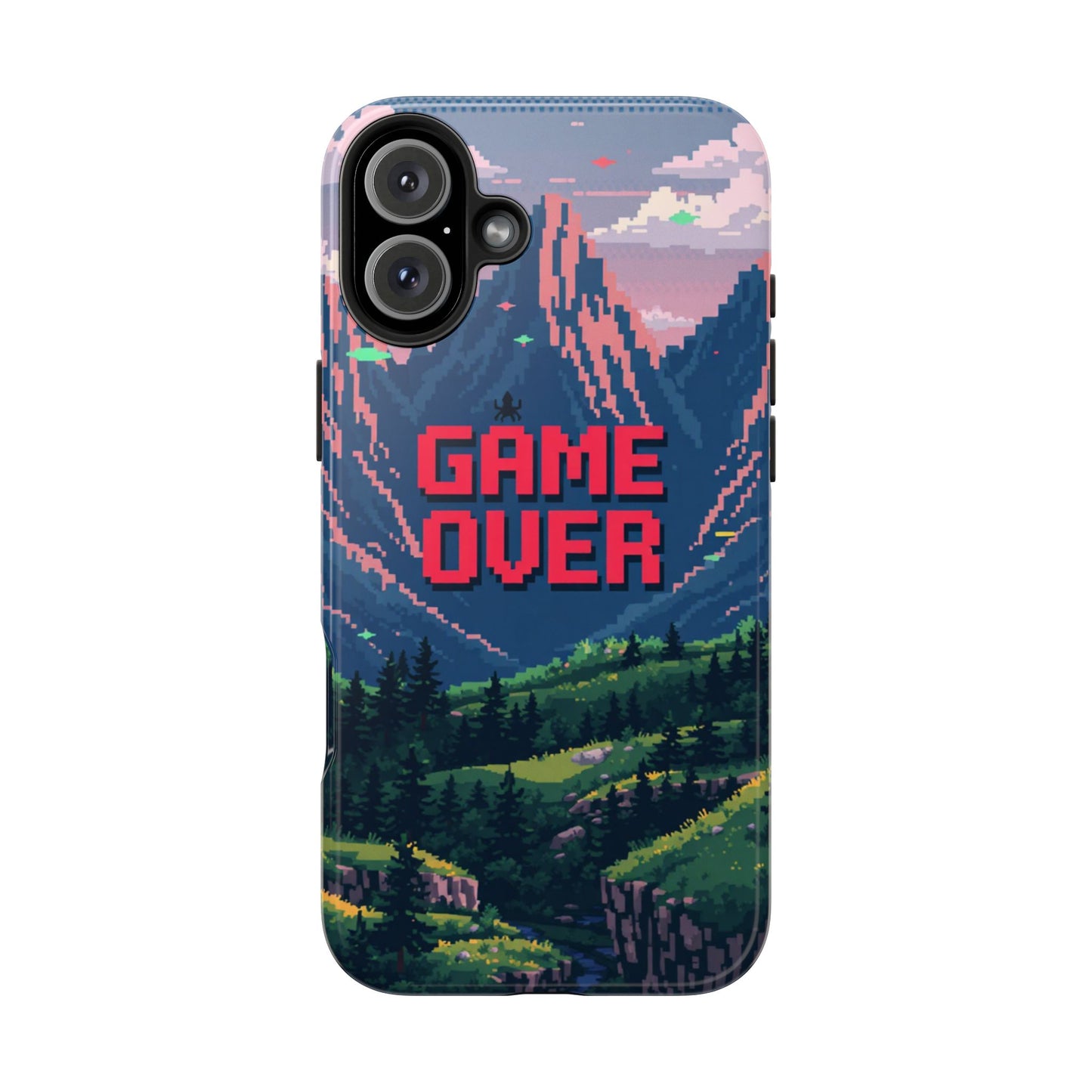 Pixel Art Tough Phone Case - 'Game Over' Design for Gamers