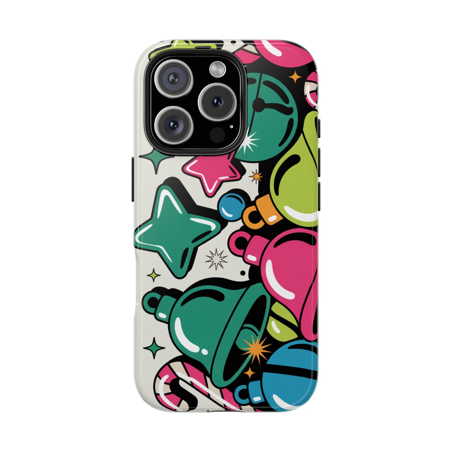 Retro 90's Colorful Bell Pattern Tough Phone Case for iPhones