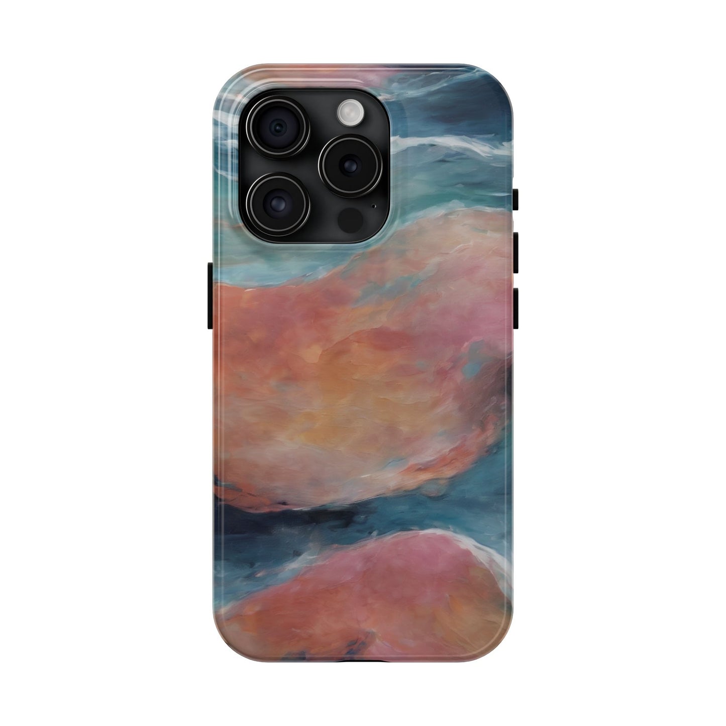 Artistic Painted Sea Tough Phone Case - Abstract Waves Design - for iPhone