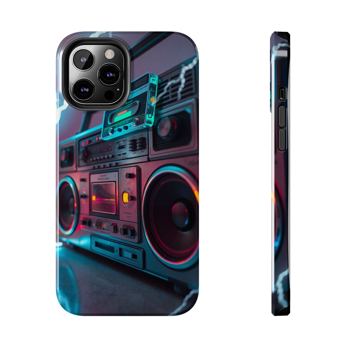Retro Boombox Tough Phone Case – Vibrant Protection for Music Lovers