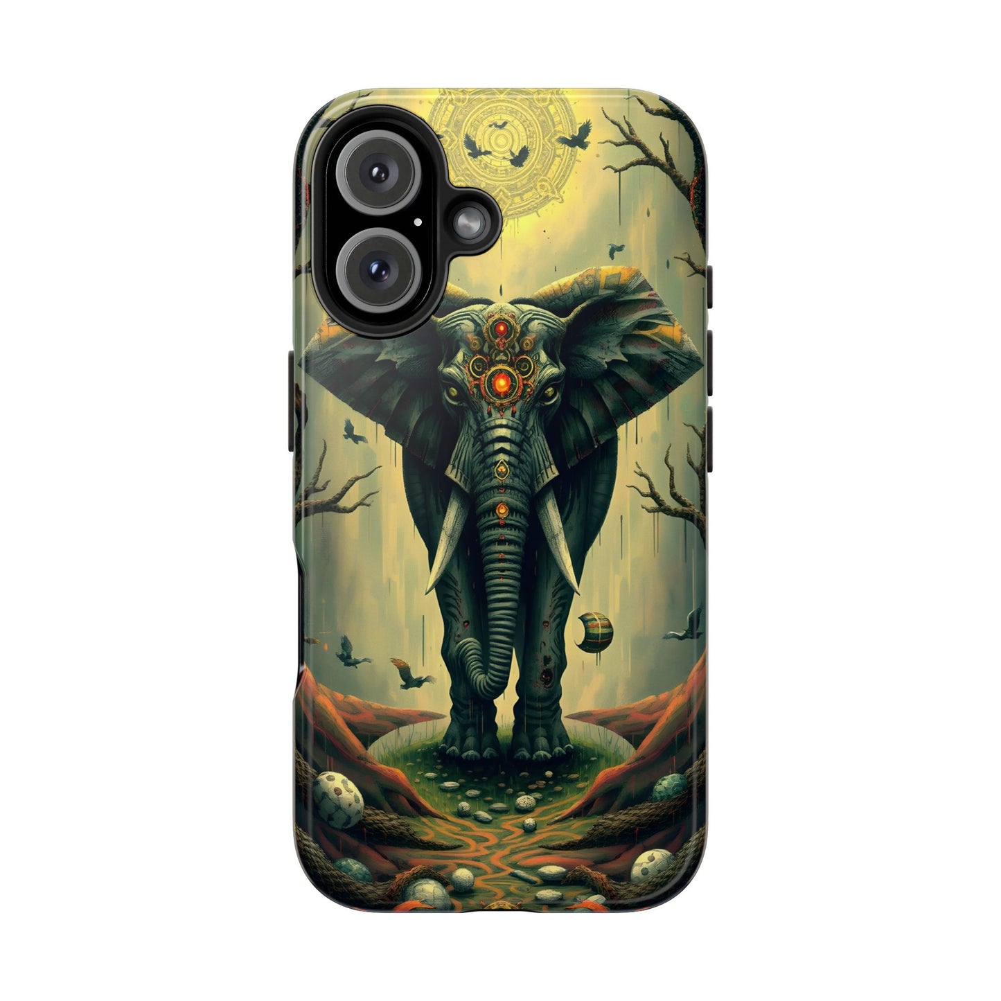 Mystical Forest Elephant Tough Phone Case | Vibrant Design for Nature Lovers - for iPhone