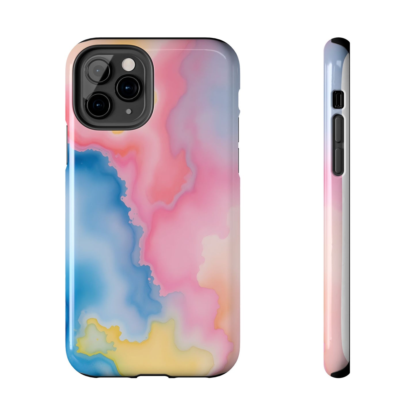 Painted Watercolor Tough Phone Case - Durable Protection with Artistic Vibes - for iPhone
