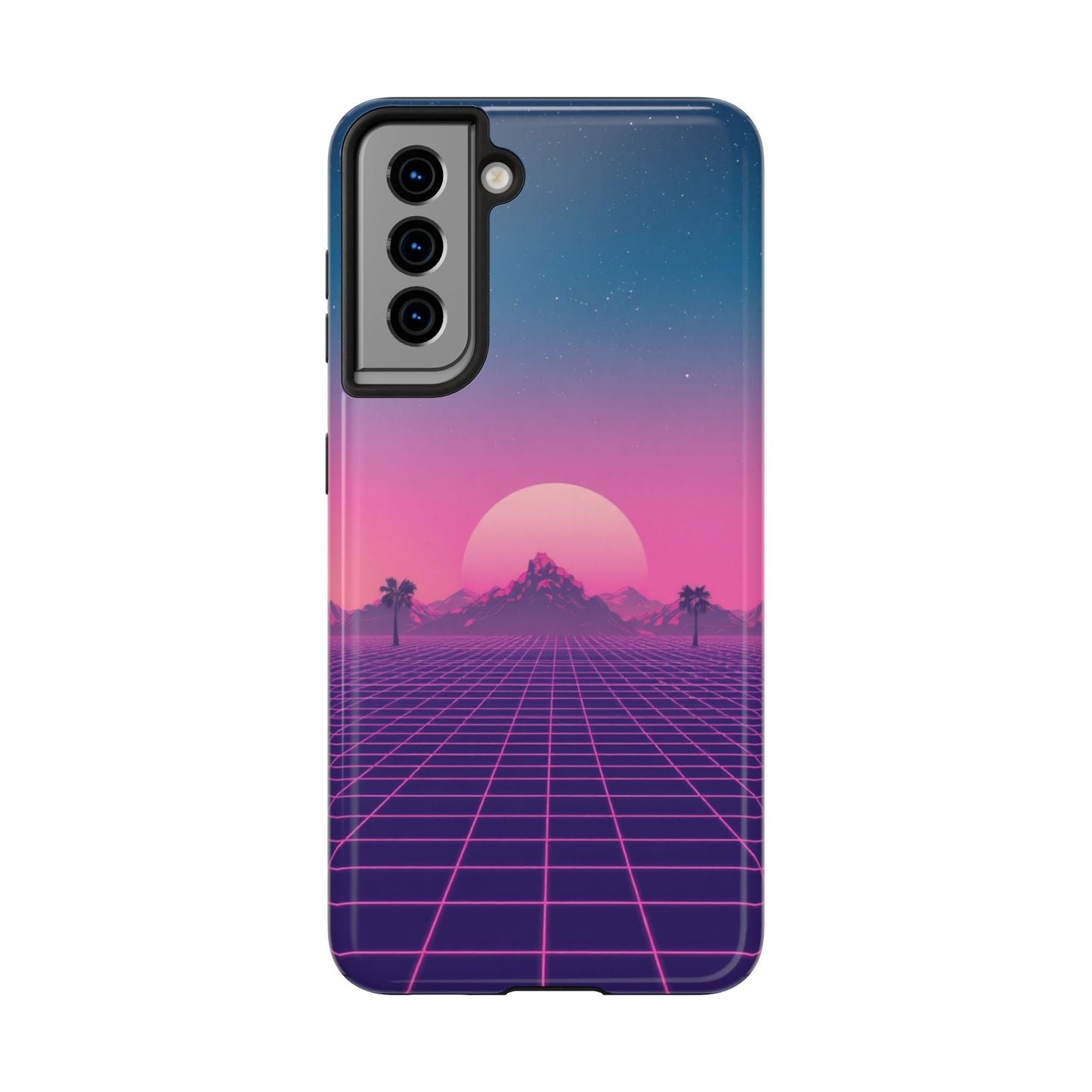 Retro Aesthetic Tough Phone Case - Vibrant Sunset Design