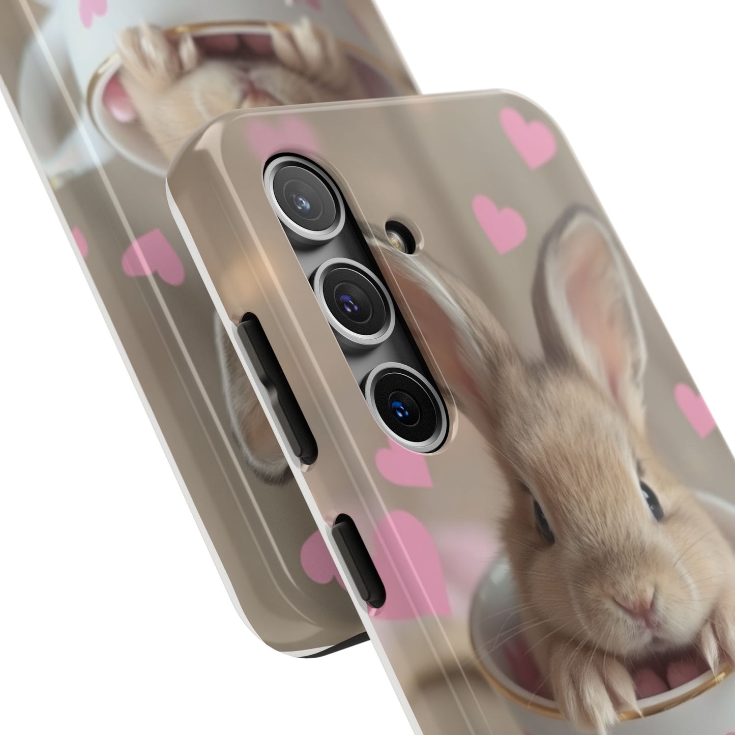 Adorable Bunny Phone Case with Heart Design - Cute Gift for Animal Lovers