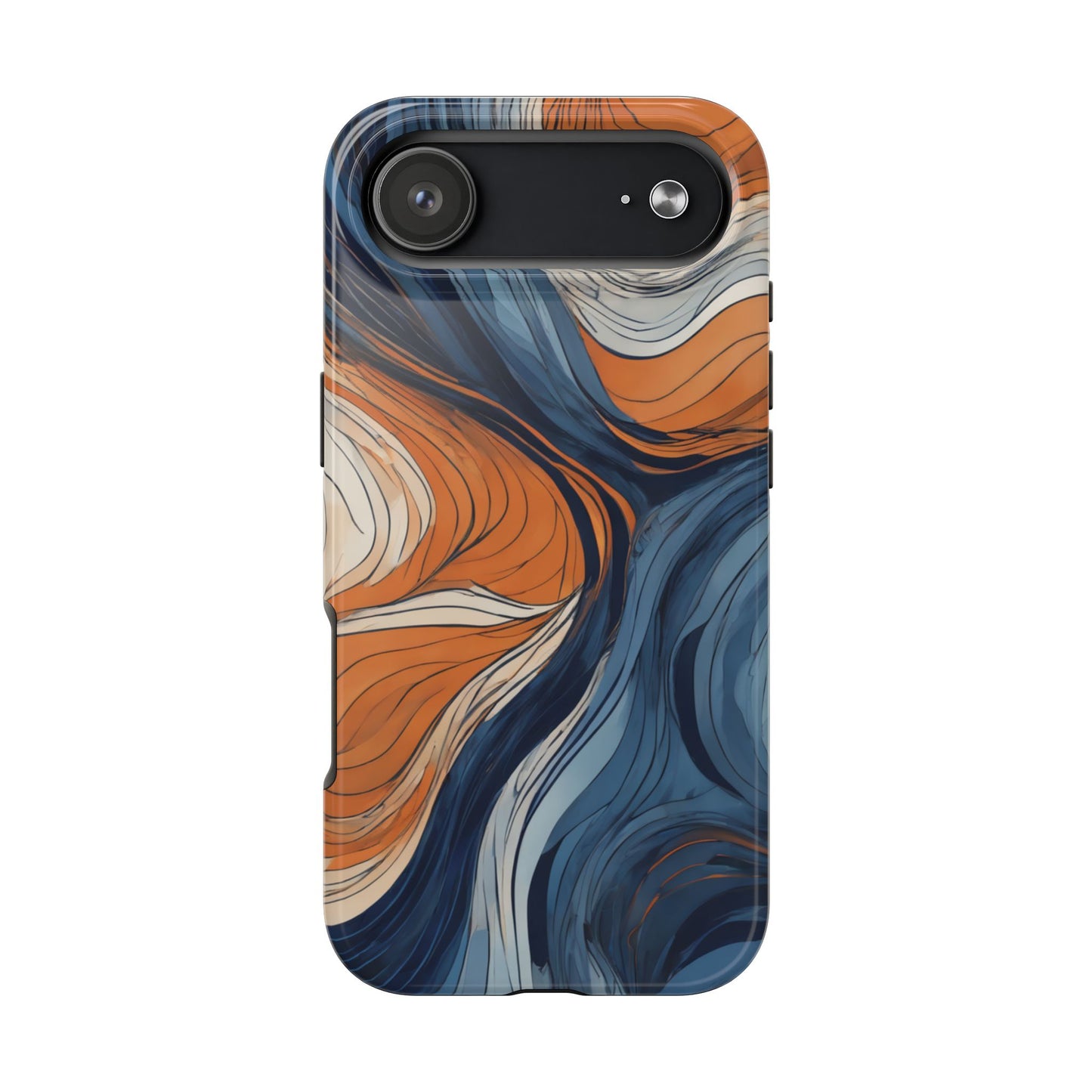 Artistic Tough Phone Case - Vibrant Abstract  Waves Design - for iPhone