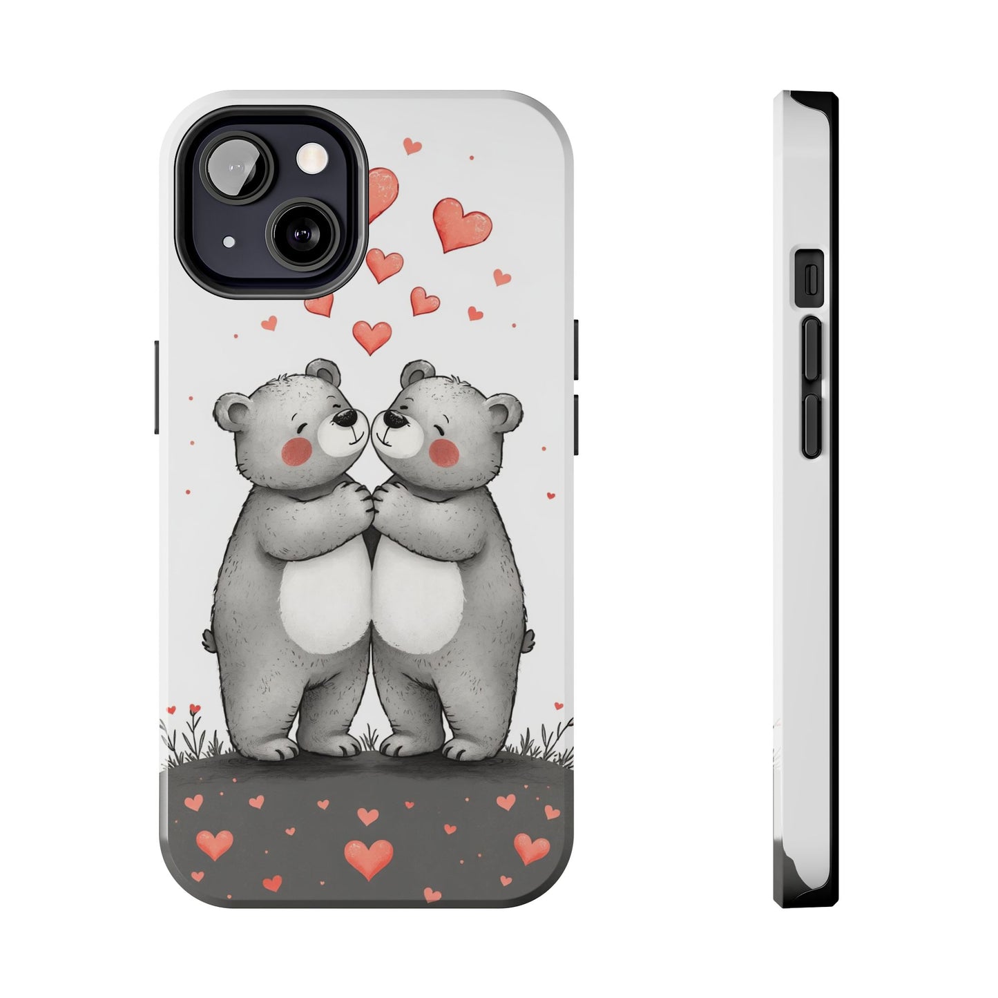 Cute Bear Love Tough Phone Case - Perfect for Valentine's Day & Couples