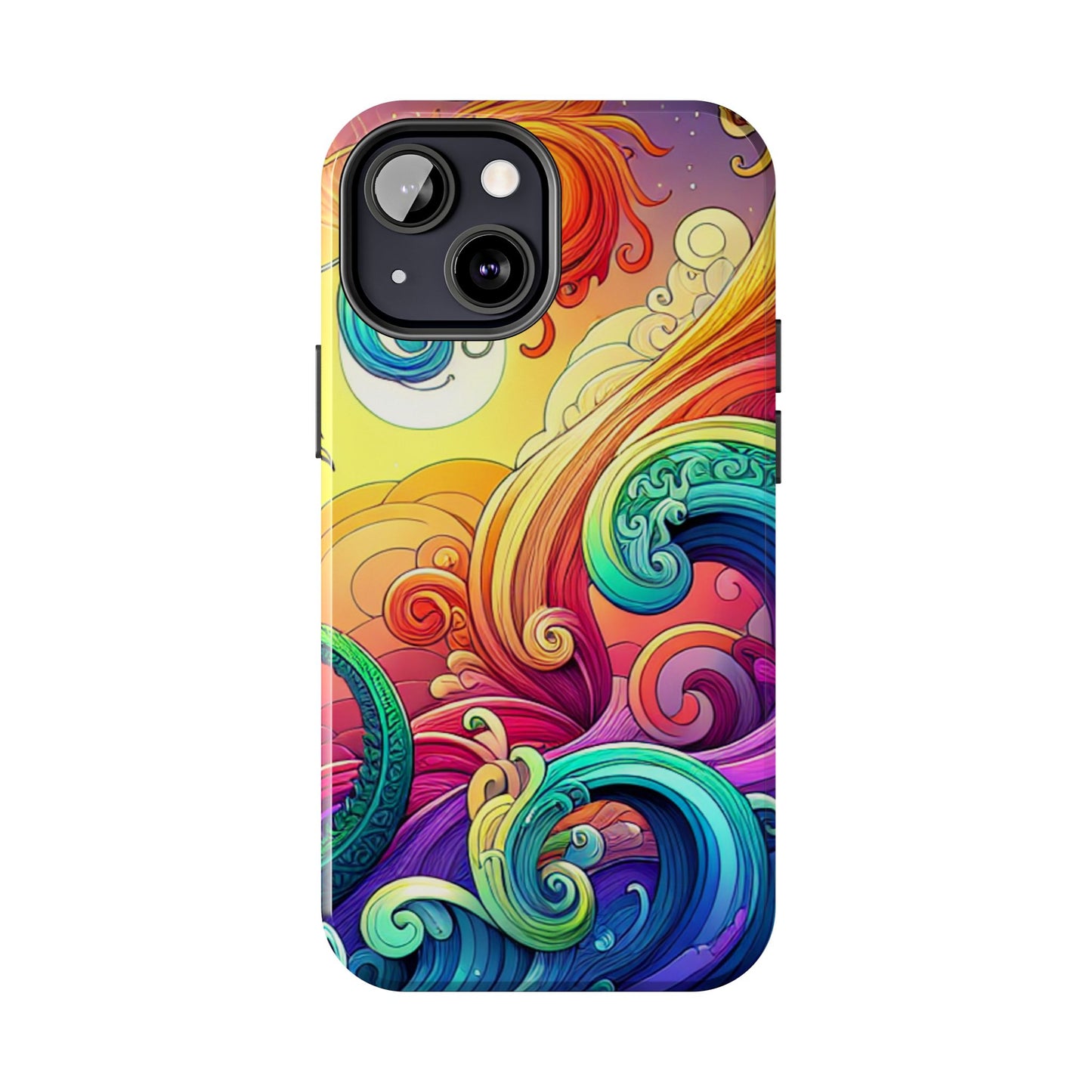 Fantasy Ocean Waves Tough Phone Case - Colorful Protective Cover - for iPhone