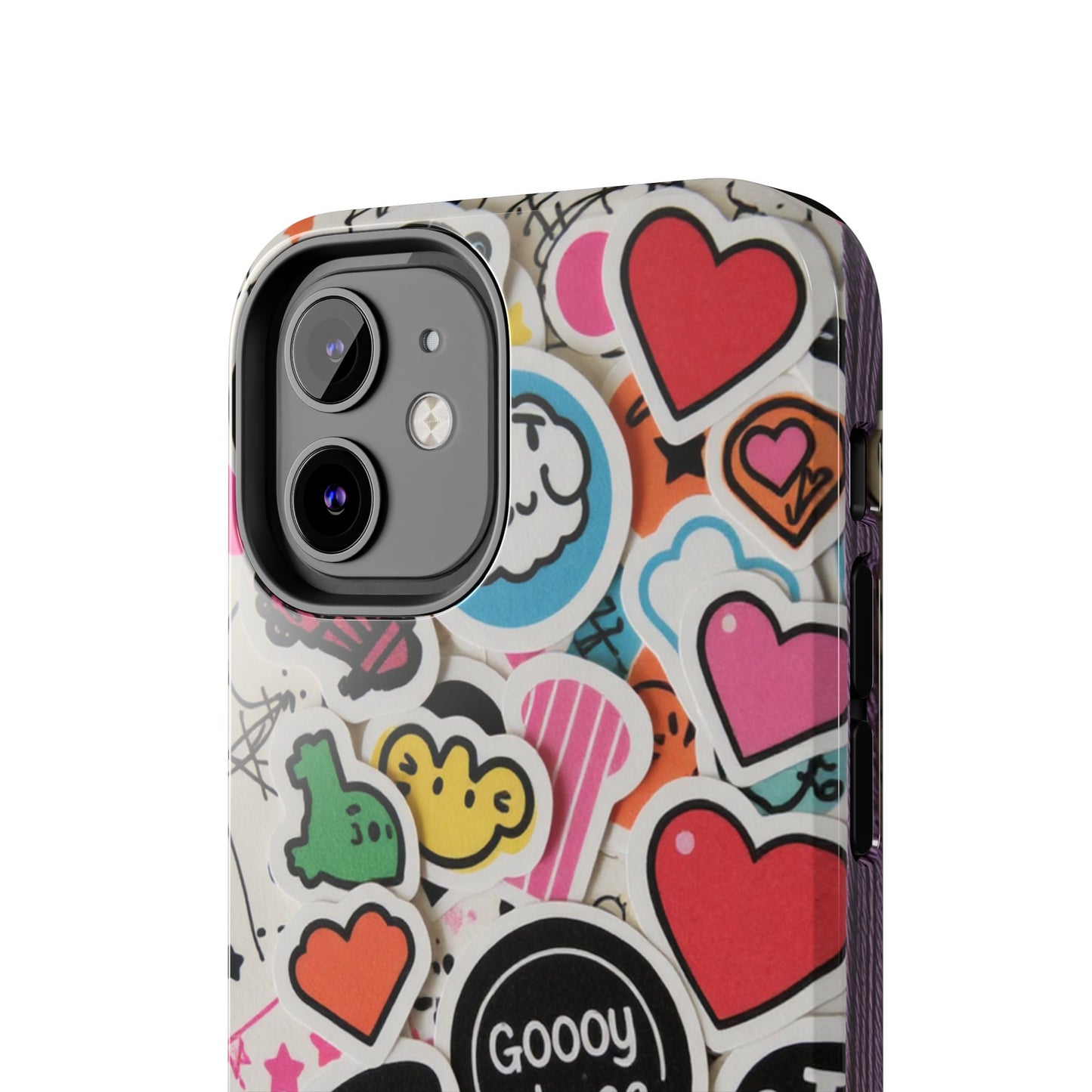 Colorful Stickers Phone Case - Fun & Trendy Tough Phone Cases
