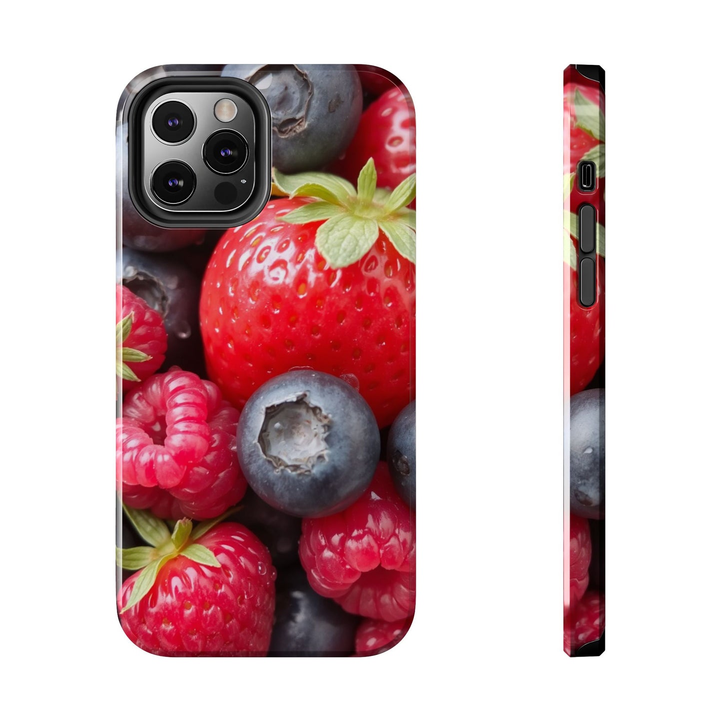 Fruit-Themed Tough Phone Case - Berry Burst Design