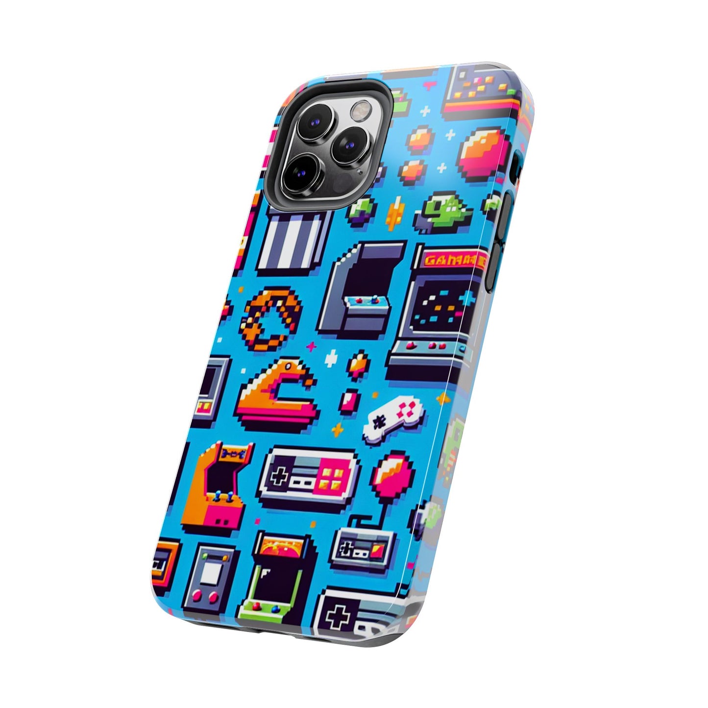 Retro Gaming Tough Phone Case - Pixel Art Design for Gamers - for iPhone