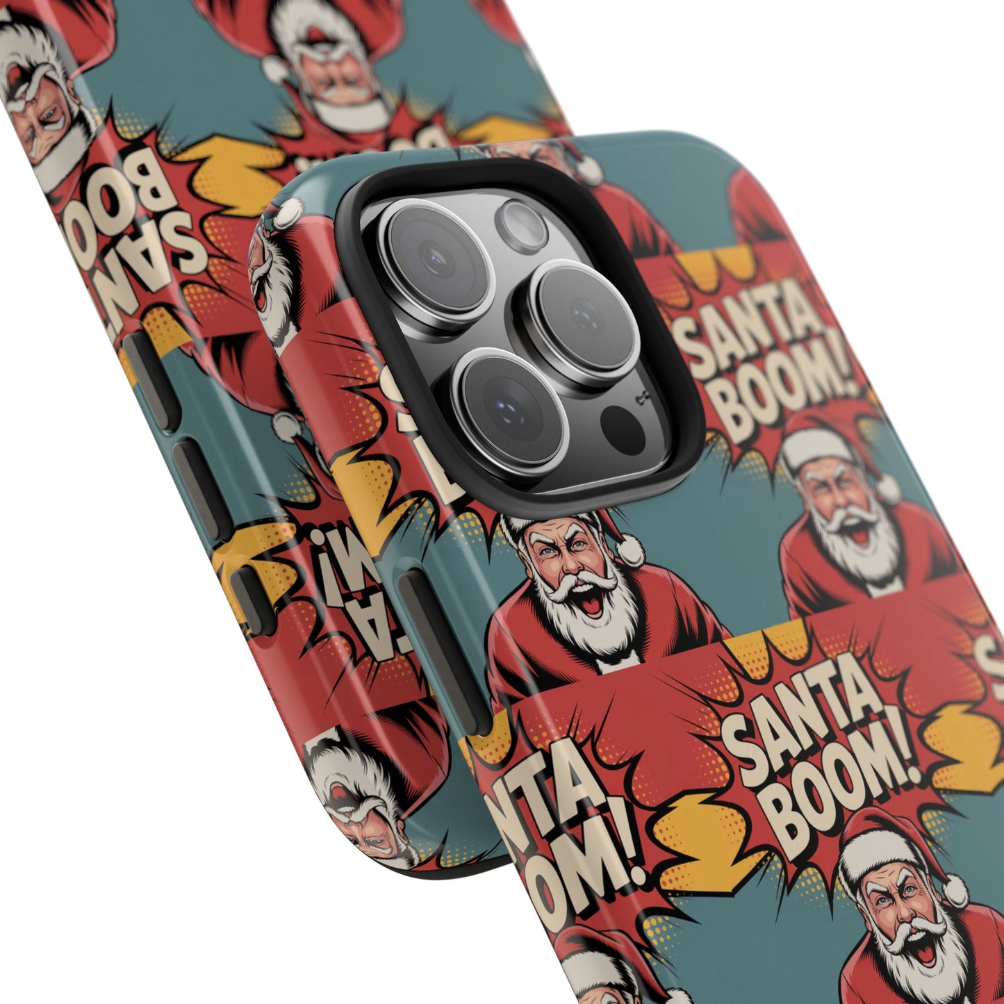 Festive Santa Boom Pattern Tough Phone Case